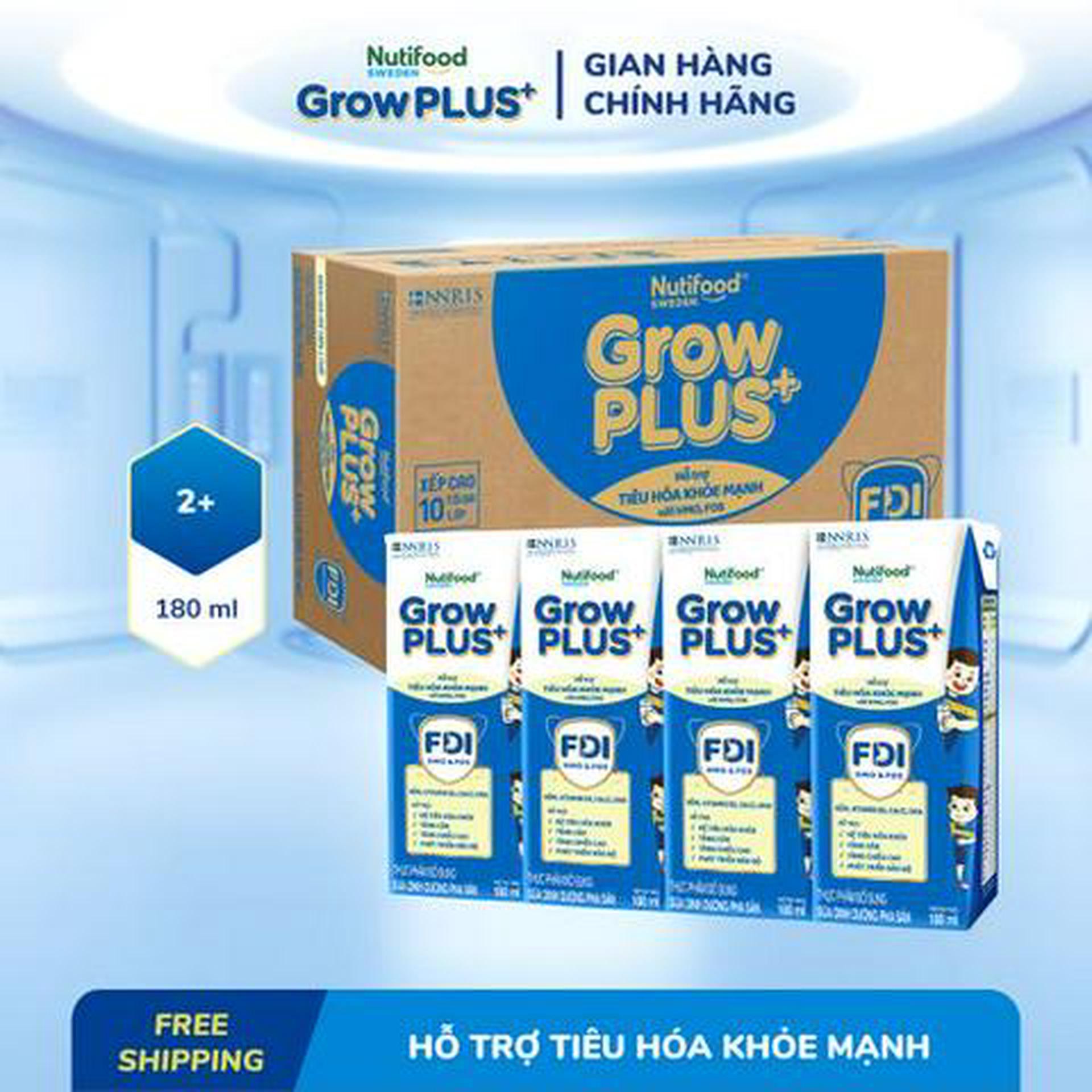 Hình ảnh Thùng 48 Hộp Sữa bột pha sẵn Nutifood GrowPLUS+ Tiêu Hóa trên 2 tuổi 180ml