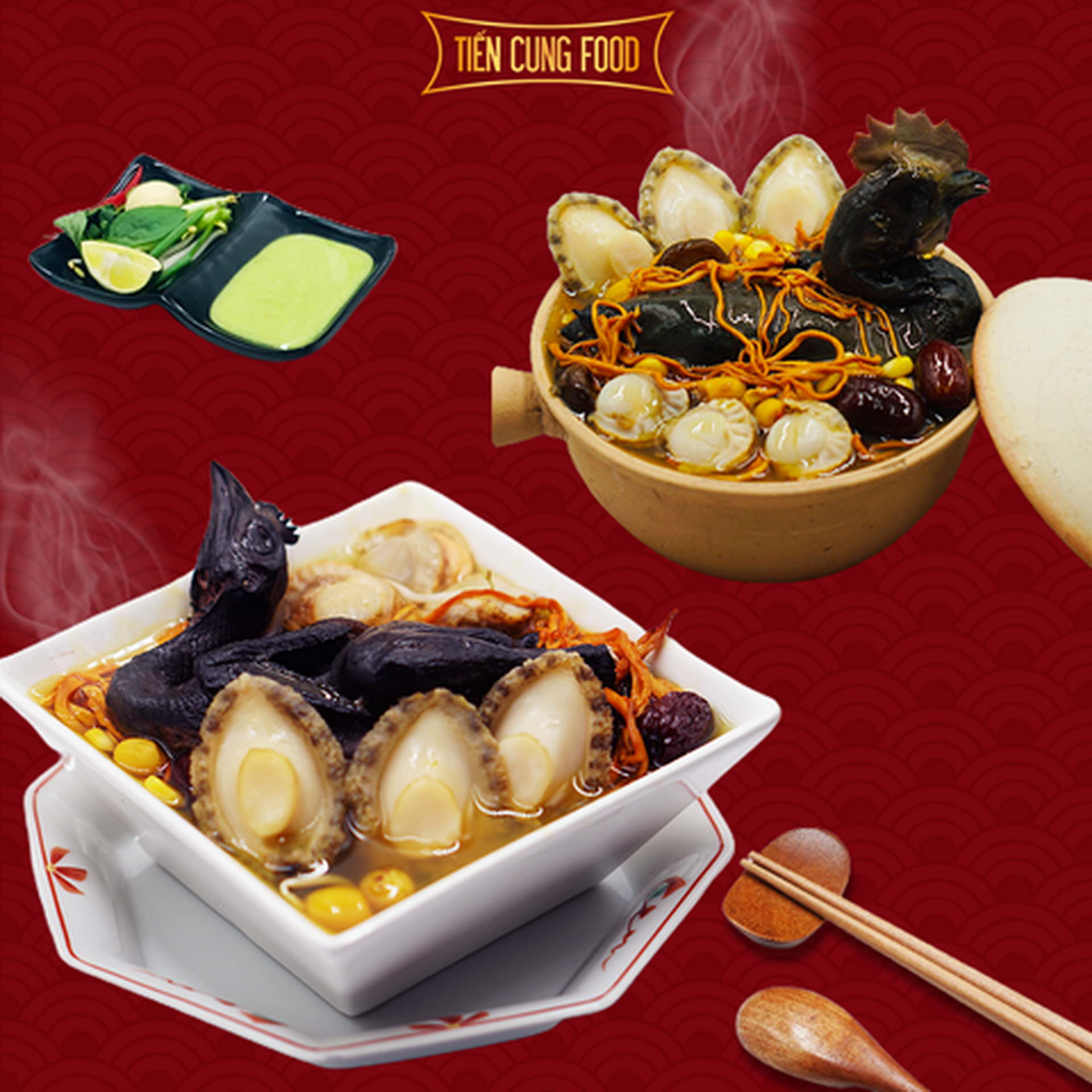 Hình ảnh Combo 4: 2 gà ác tiềm bào ngư