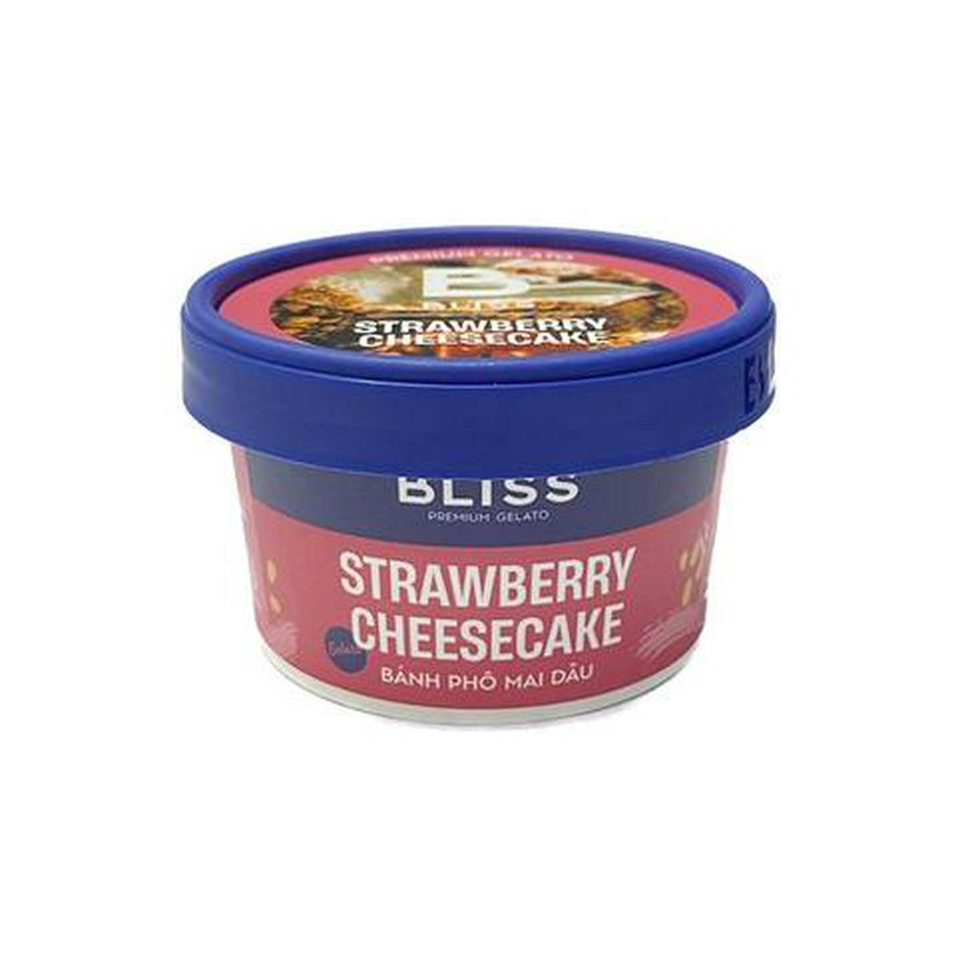 Hình ảnh Kem Bánh Phô Mai Dâu 80ml Bliss Premium Gelato