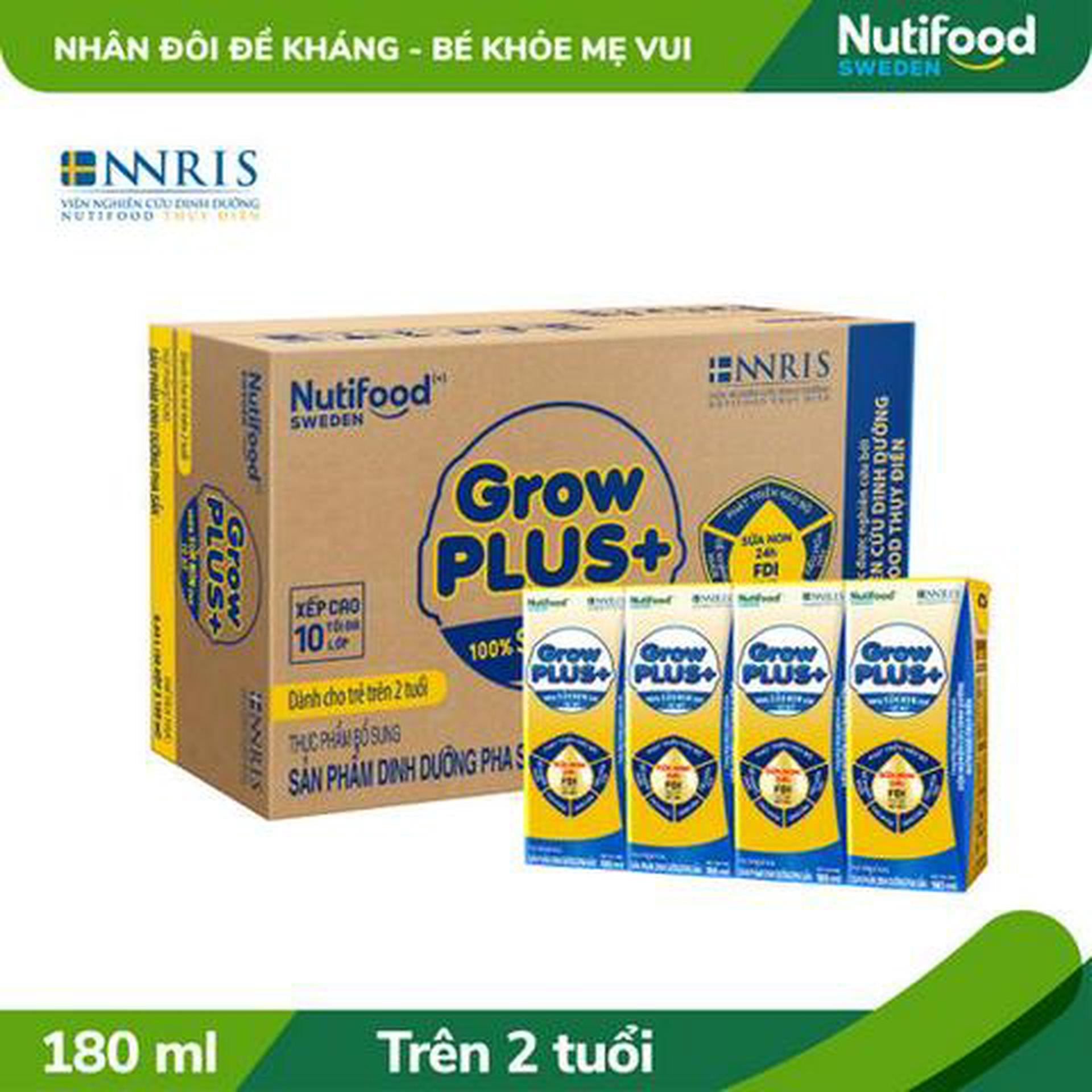 Hình ảnh Thùng 48 Hộp Sữa Bột Pha Sẵn GrowPLUS+ Sữa Non Tăng Đề Kháng trên 2 tuổi 180ml