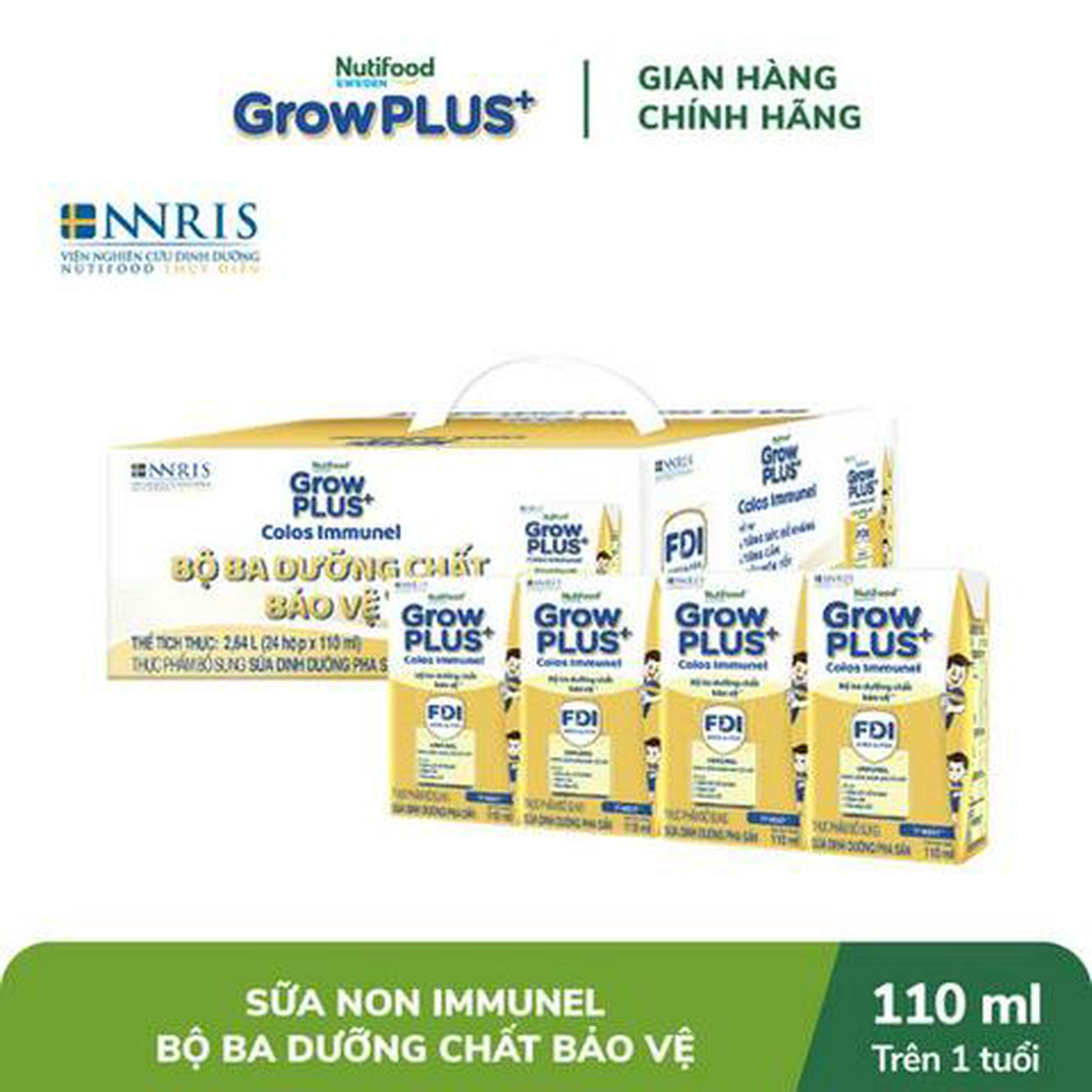 Hình ảnh Thùng 24 Hộp Nutifood Sweden GrowPLUS+ Sữa Non Immunel 110ml