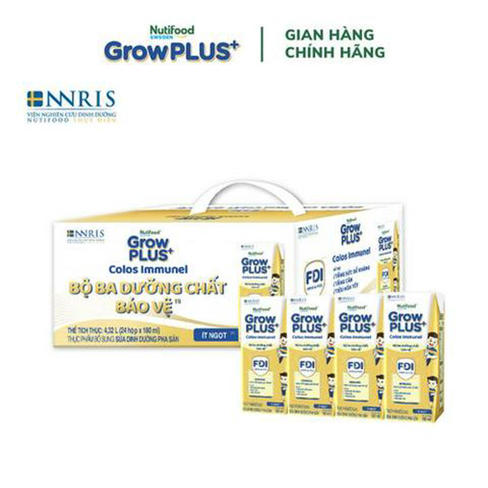Hình ảnh Thùng 24 Hộp Nutifood Sweden GrowPLUS+ Sữa Non Immunel 180ml