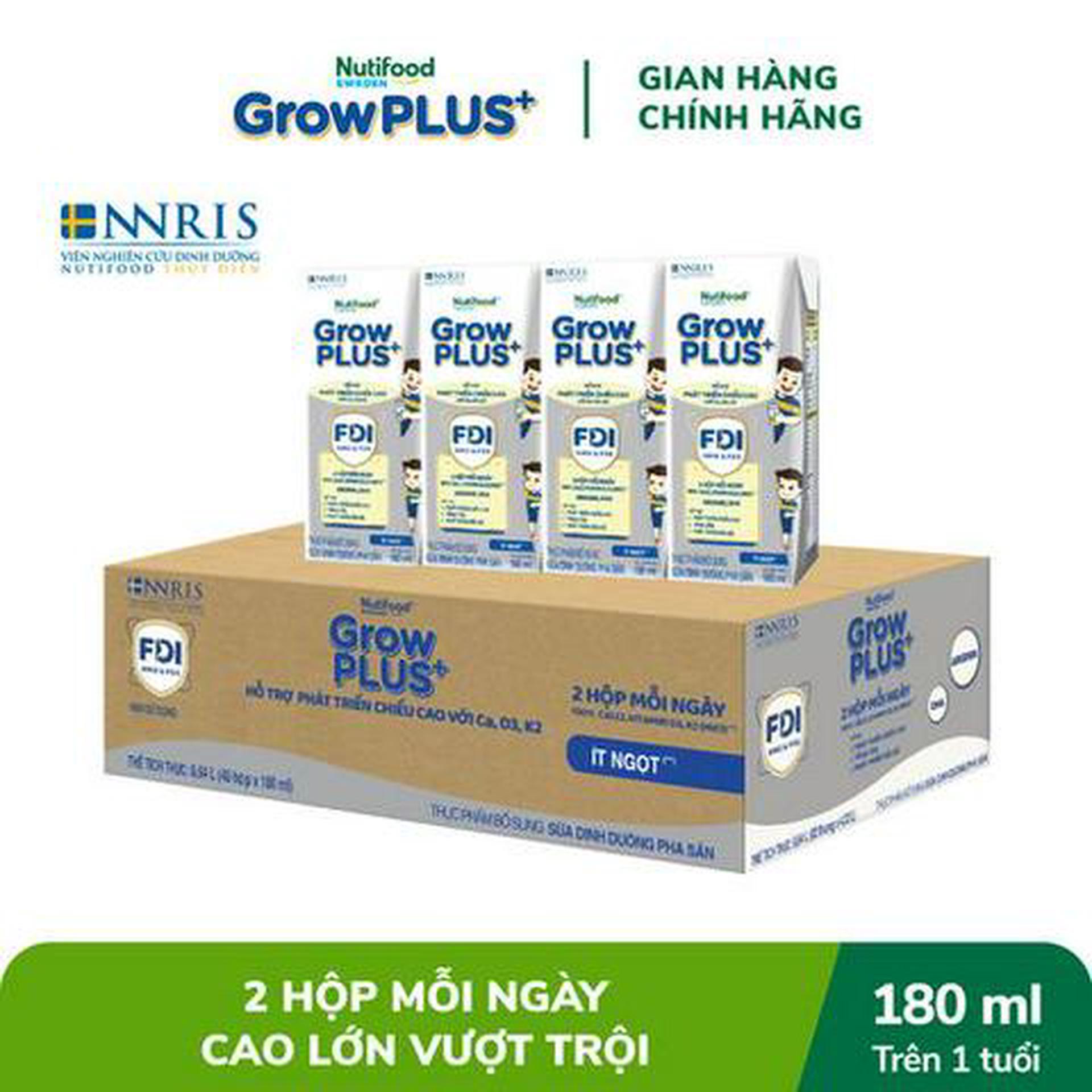 Hình ảnh Thùng 24 Hộp Nutifood Sweden GrowPLUS+ Cao Lớn Vượt Trội 180ml