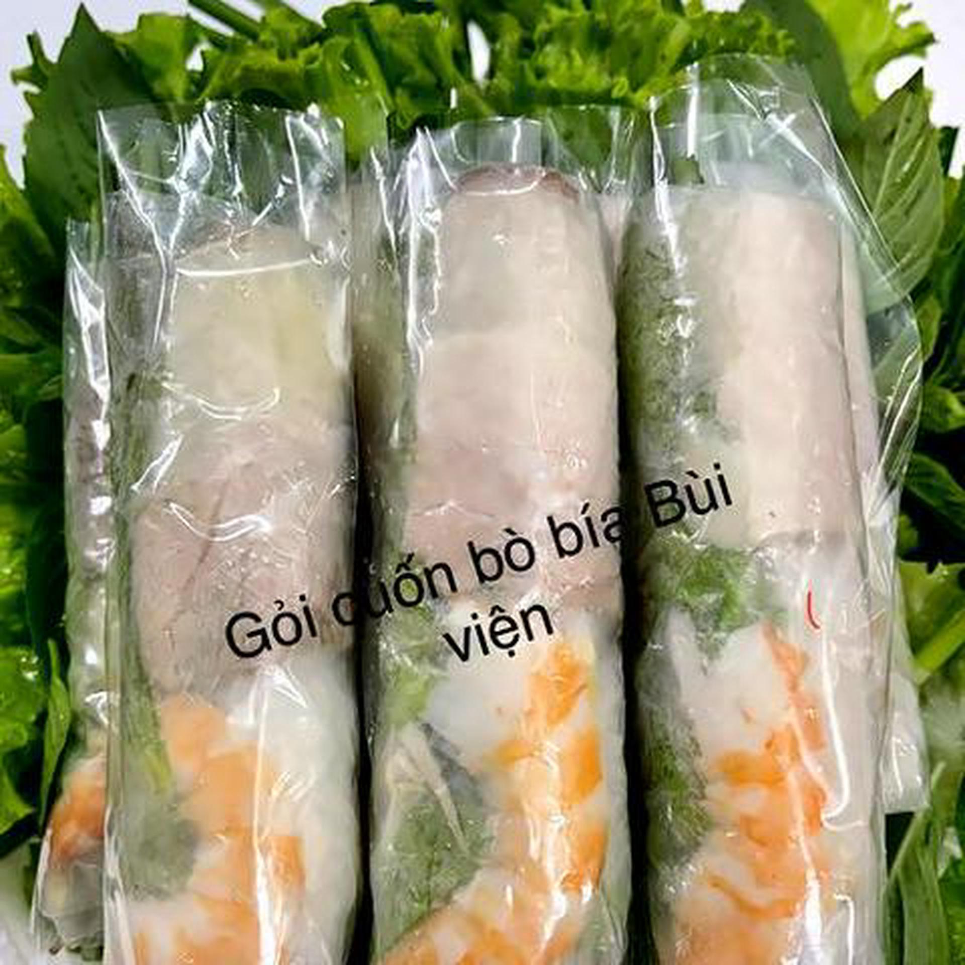 Hình ảnh Combo 10 cuốn gỏi tôm thịt - 1 chai nước  sâm nhà nấu
