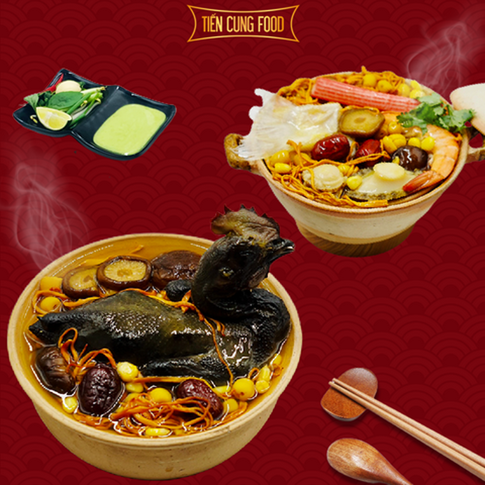 Hình ảnh COMBO 8: 2 Món (Gà Ác Tiềm Bông Đông Trùng Hạ Thảo - Súp Bào Ngư – Vi Cá Gold)
