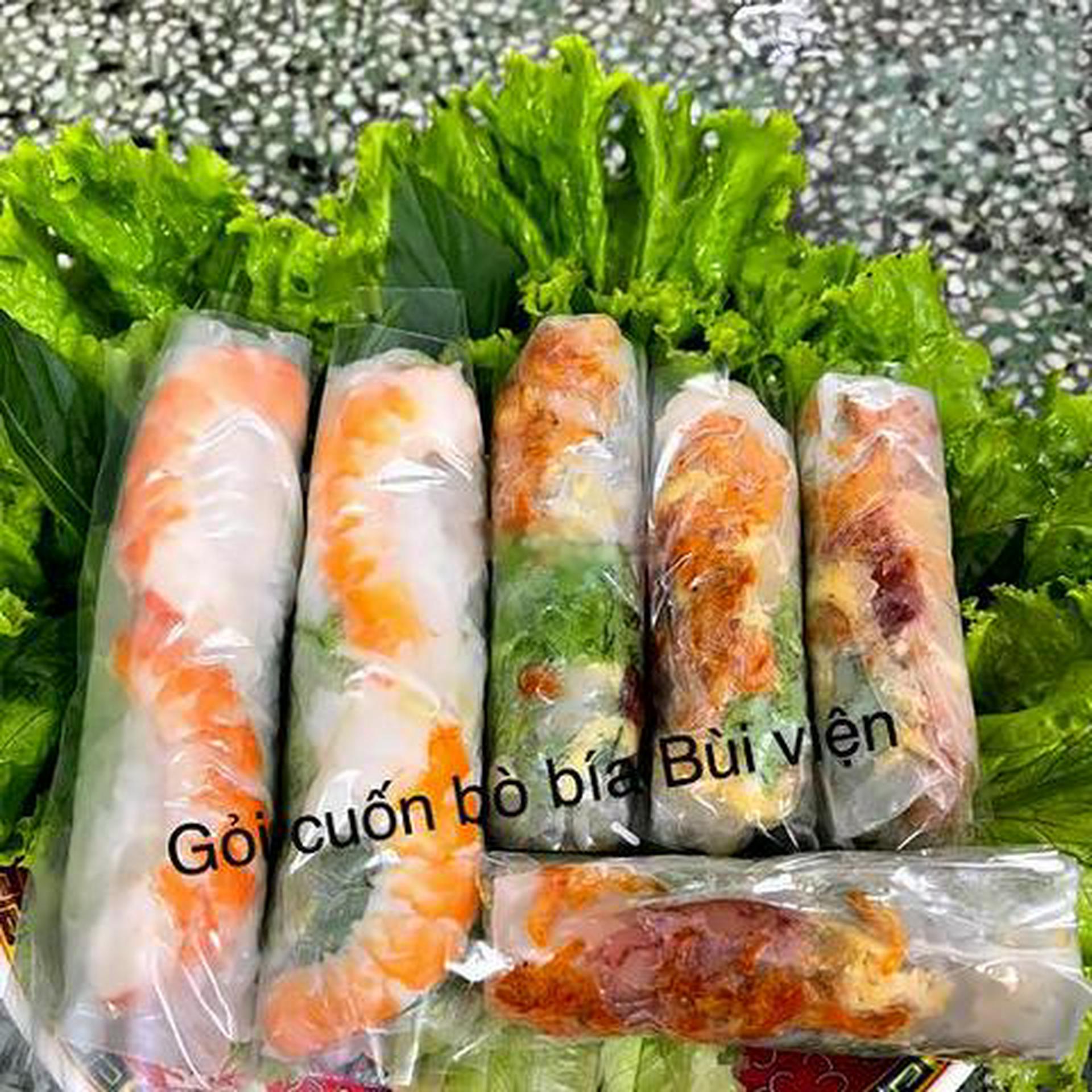 Hình ảnh ComBo 10 Cuốn (5) cuốn gỏi cuốn tôm - (5) cuốn bò bía