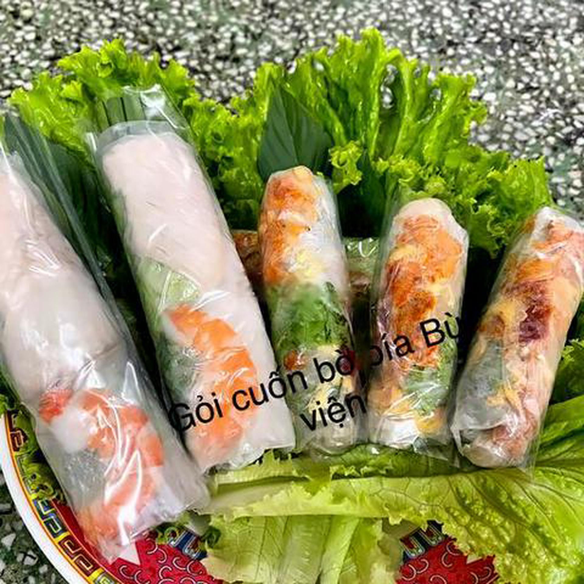 Hình ảnh ComBo 10 Cuốn (5) cuốn bò bía - (5) cuốn gỏi tôm thịt