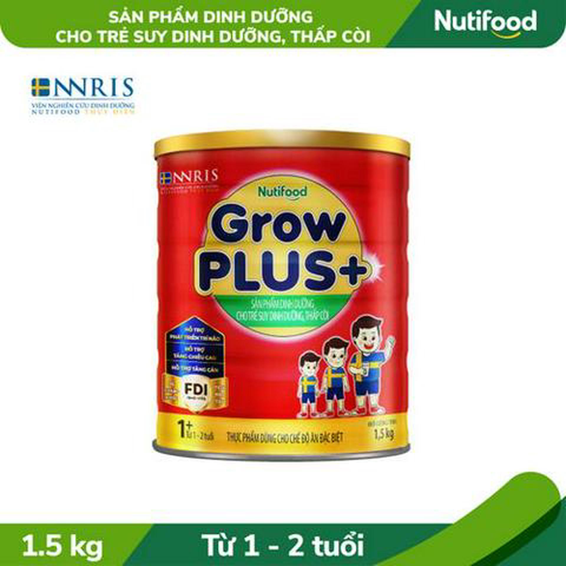Hình ảnh Sữa Bột Nutifood GrowPLUS+ Suy Dinh Dưỡng 1-2 tuổi lon 1.5kg