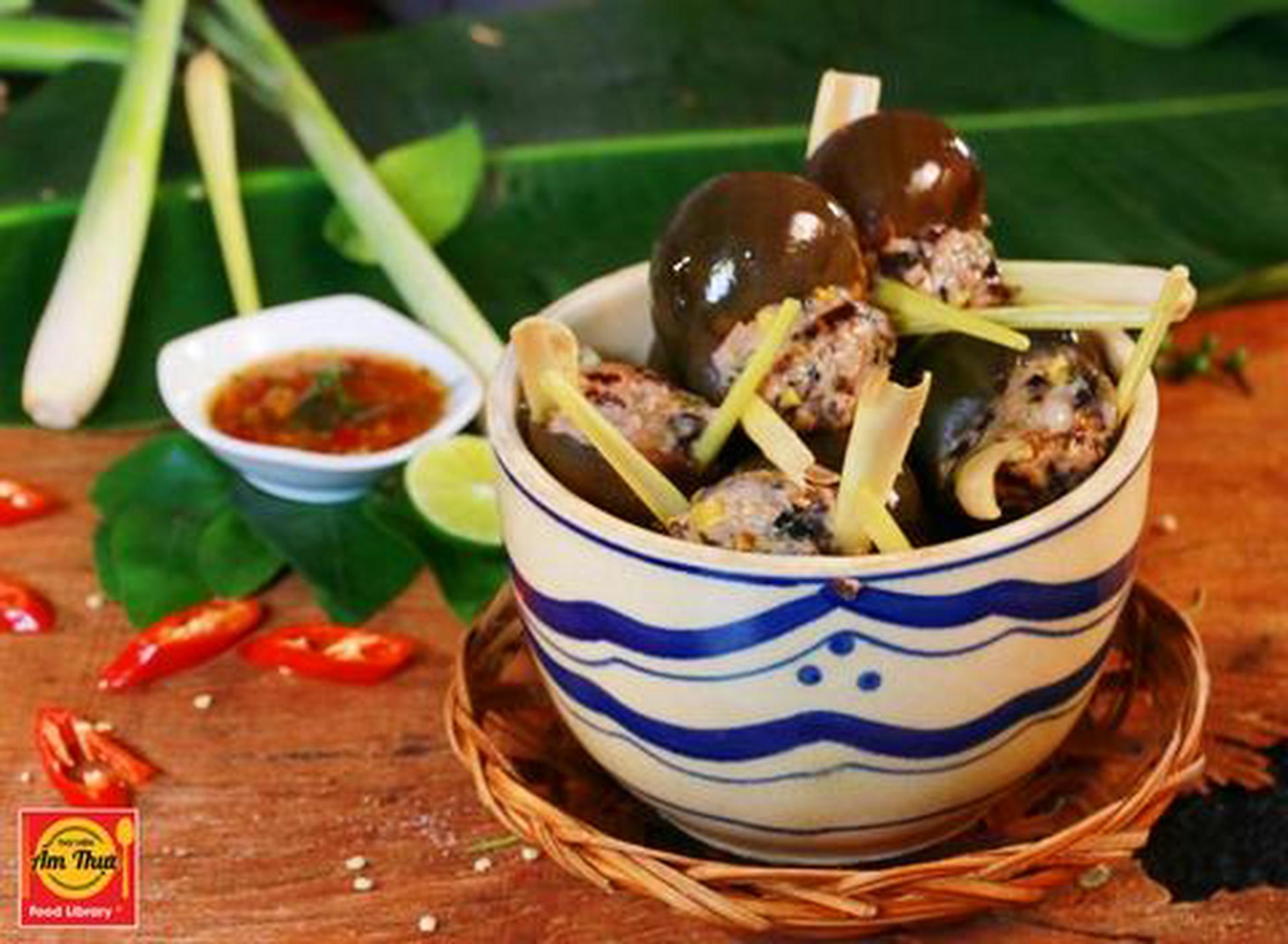 Hình ảnh ốc nhồi thịt hấp xả