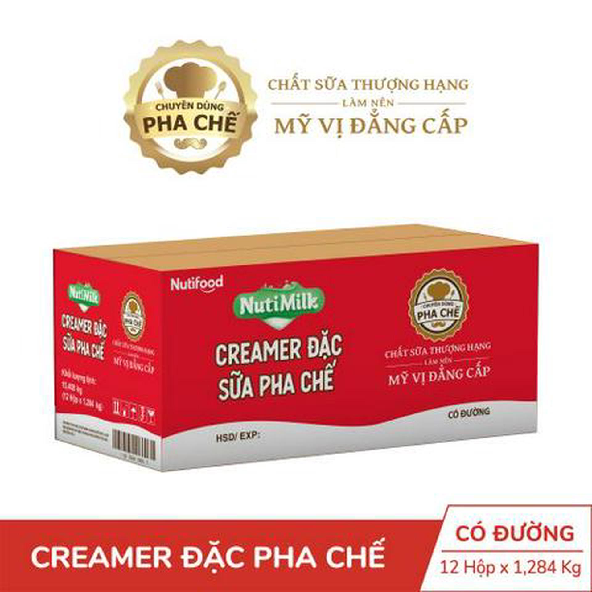 Hình ảnh Thùng 12 Hộp Creamer Đặc Sữa Pha Chế NutiMilk Hộp 1.284kg