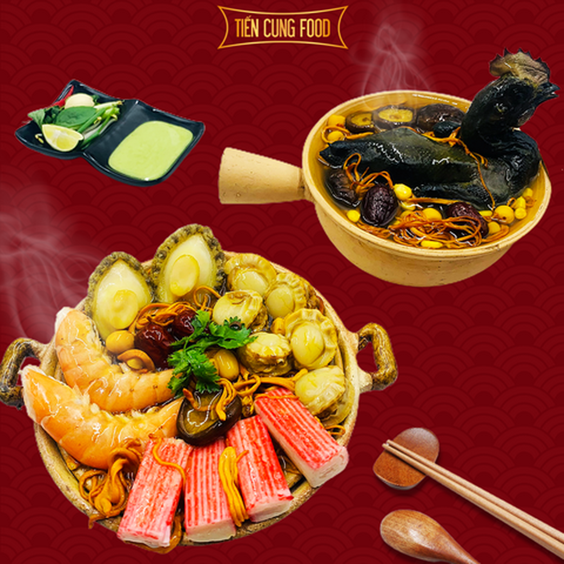 Hình ảnh Combo 3: 2 món ( súp bào ngư tiến vua plus + gà ác tiềm bông đông trùng)