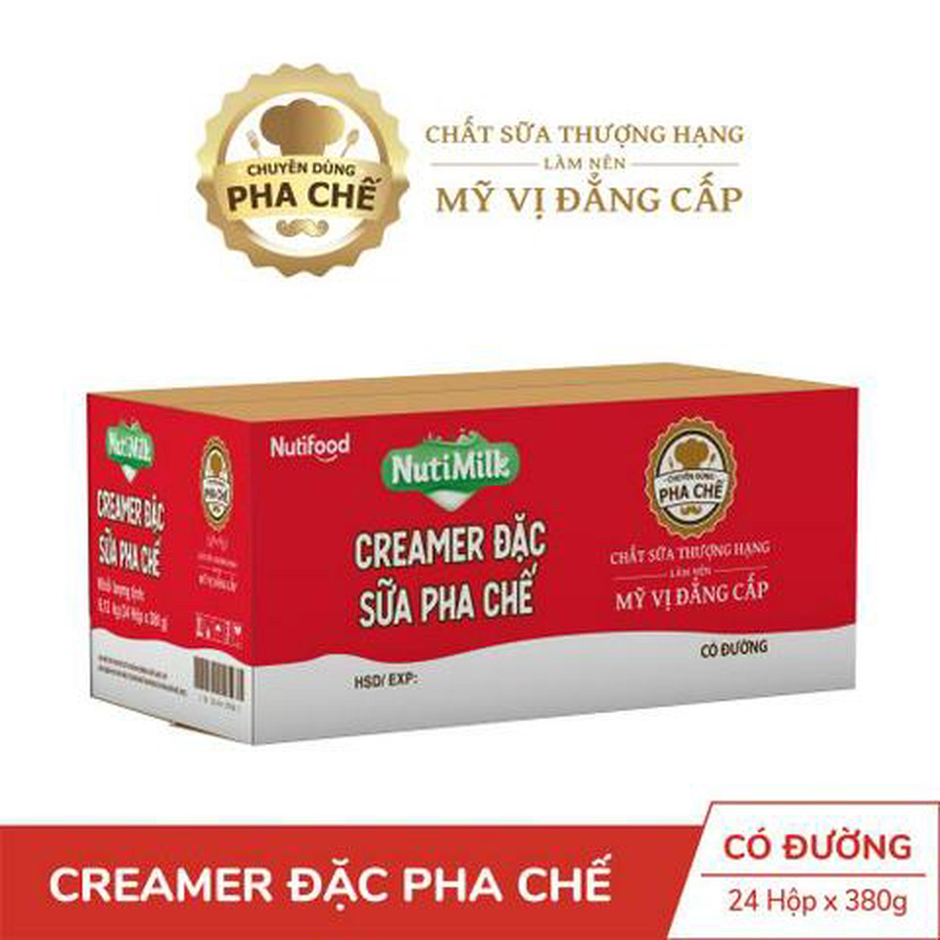Hình ảnh Thùng 24 Hộp Creamer Đặc Sữa Pha Chế NutiMilk Hộp 380g