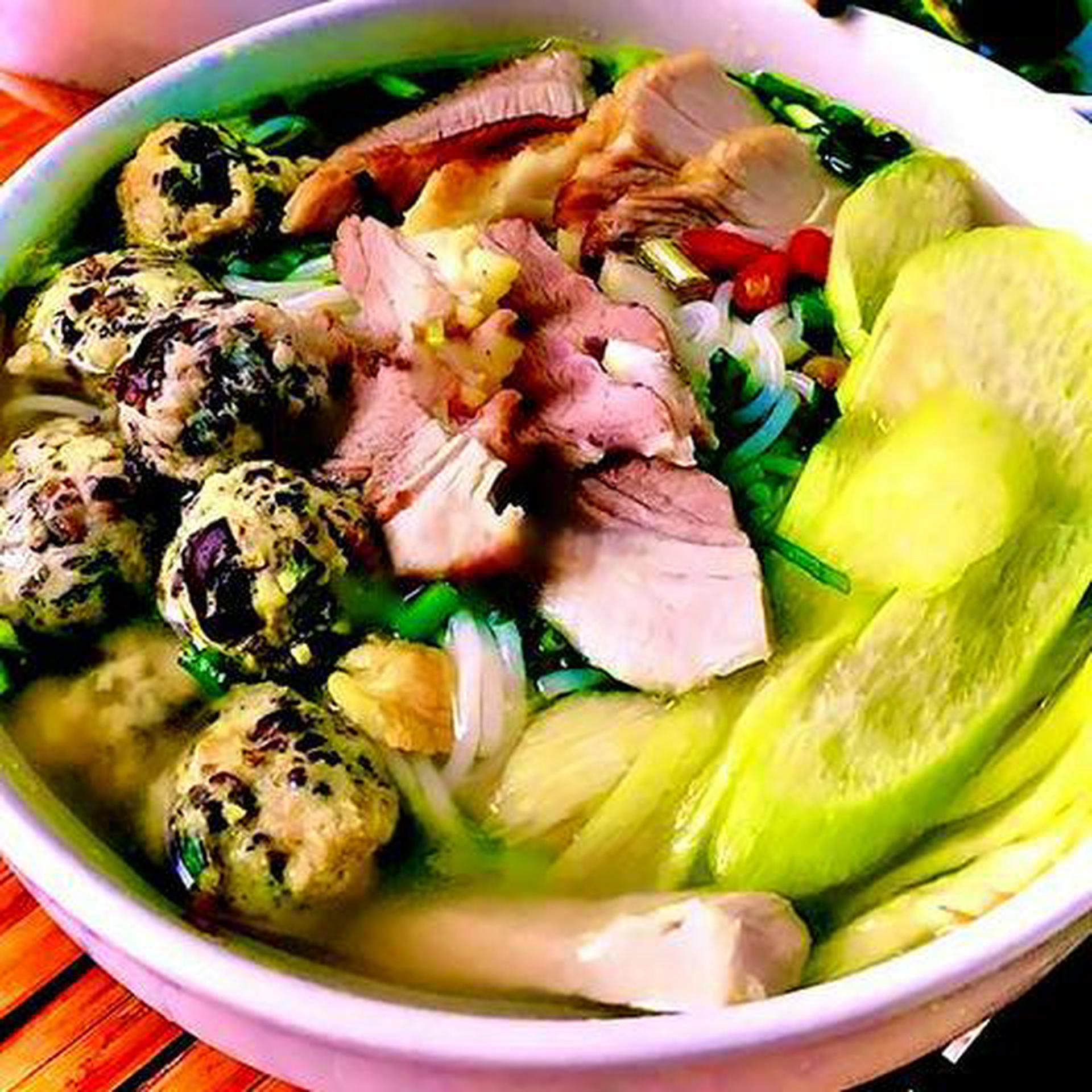 Hình ảnh Bún mọc dọc mùng