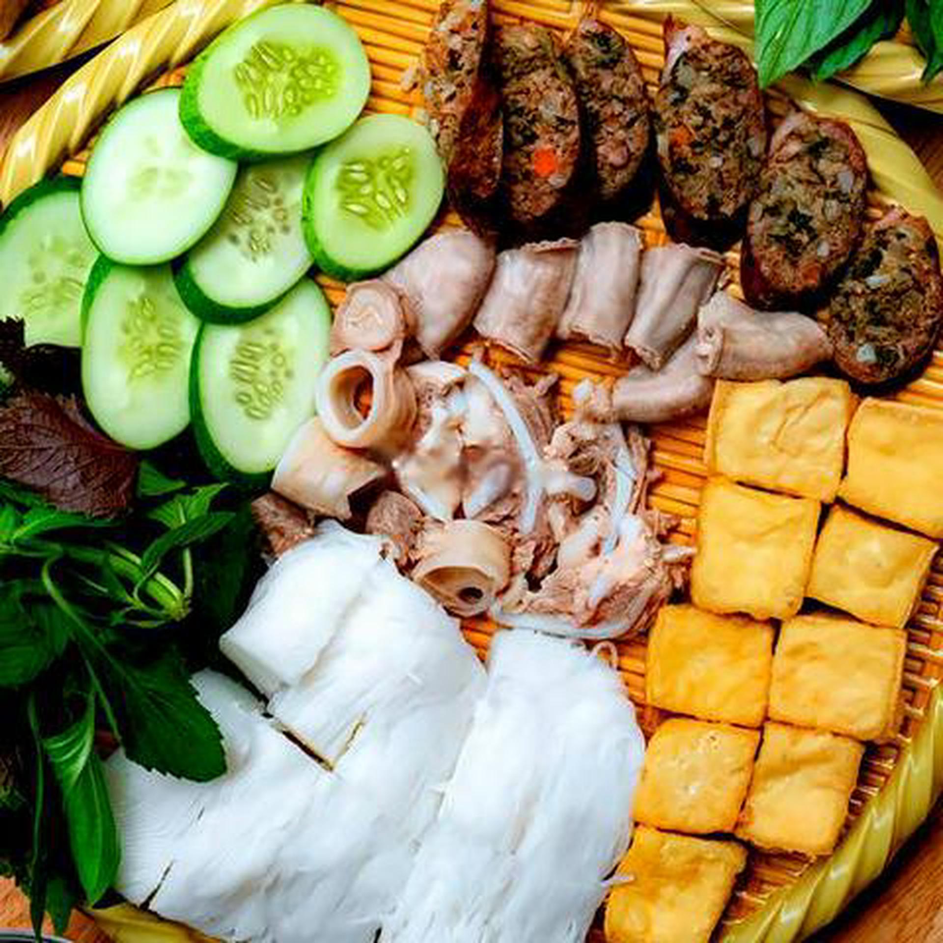 Hình ảnh Bún đậu lòng dồi hấp