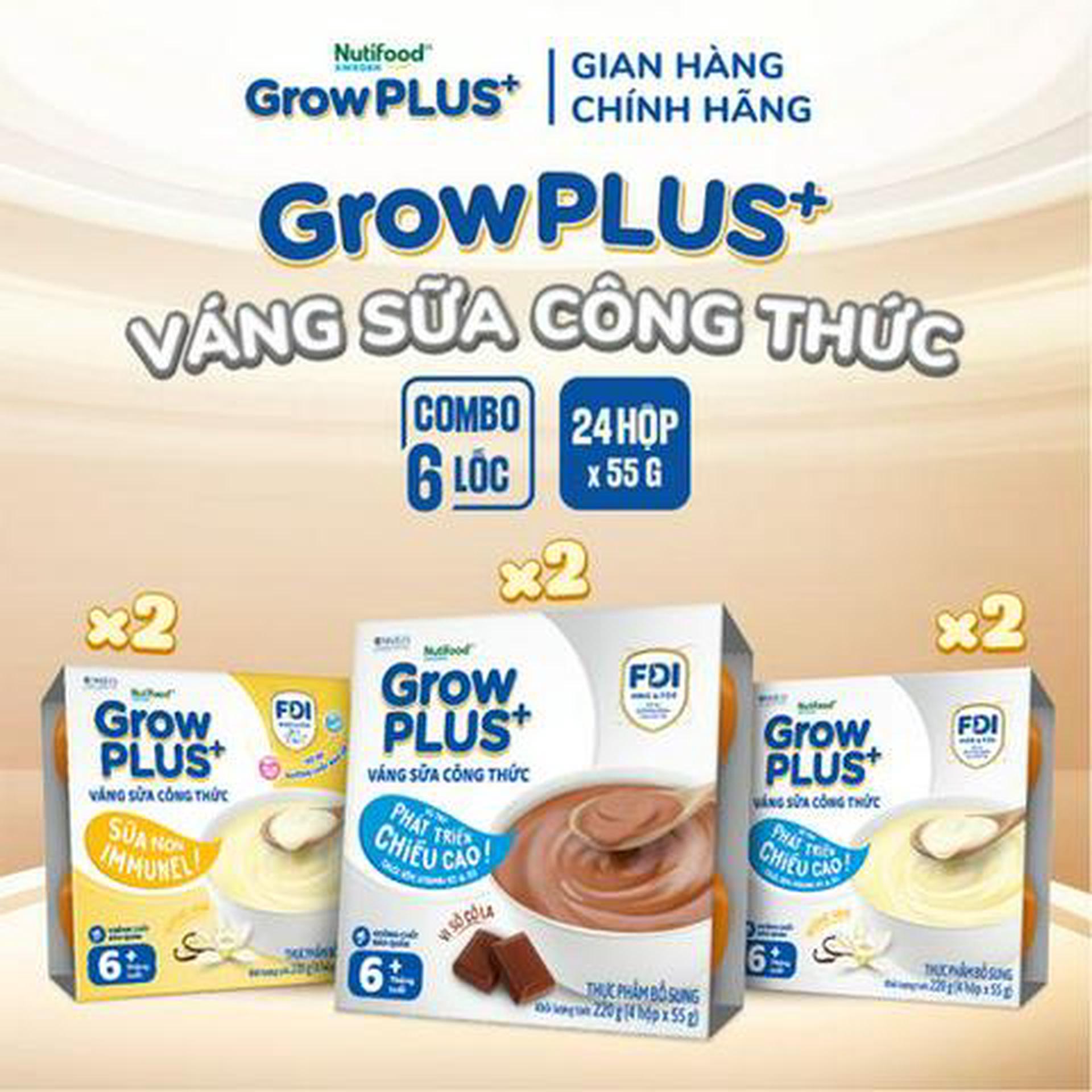 Hình ảnh Combo 6 Lốc GrowPLUS+ Váng Sữa CT (2 Lốc Socola + 2 Lốc Vani + 2 Lốc Immunel)
