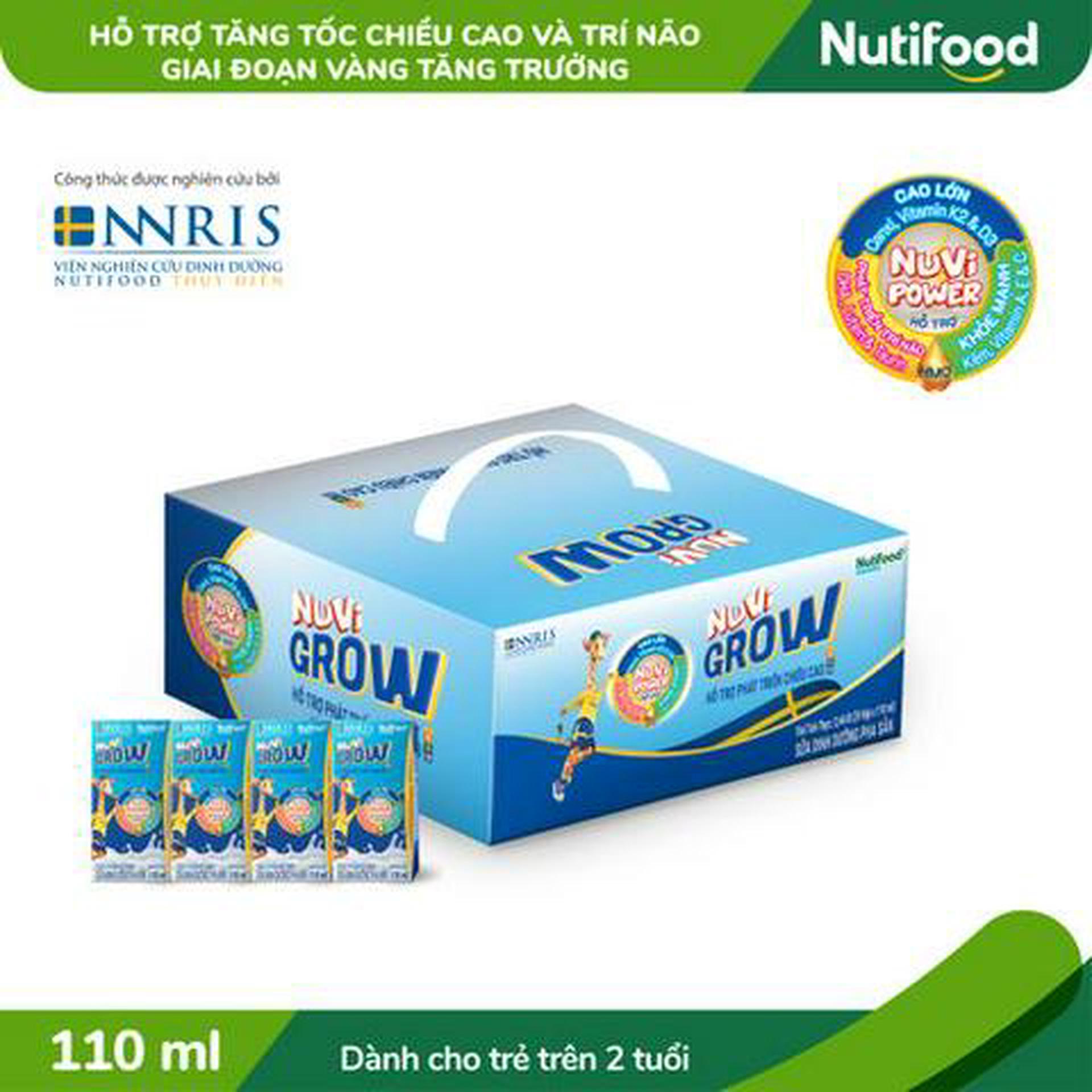 Hình ảnh Thùng 48 Hộp Nuvi Grow - Phát Triển Chiều Cao trên 2 tuổi 110ml