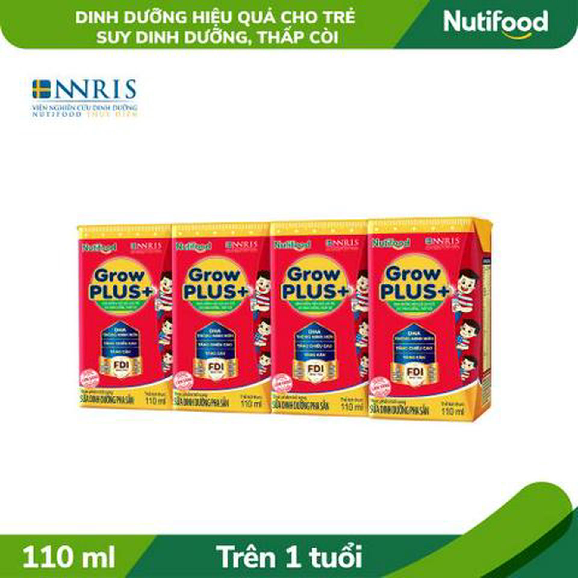Hình ảnh Lốc 4 Hộp Nutifood GrowPLUS+ Suy Dinh Dưỡng Trên 1 Tuổi 110ml