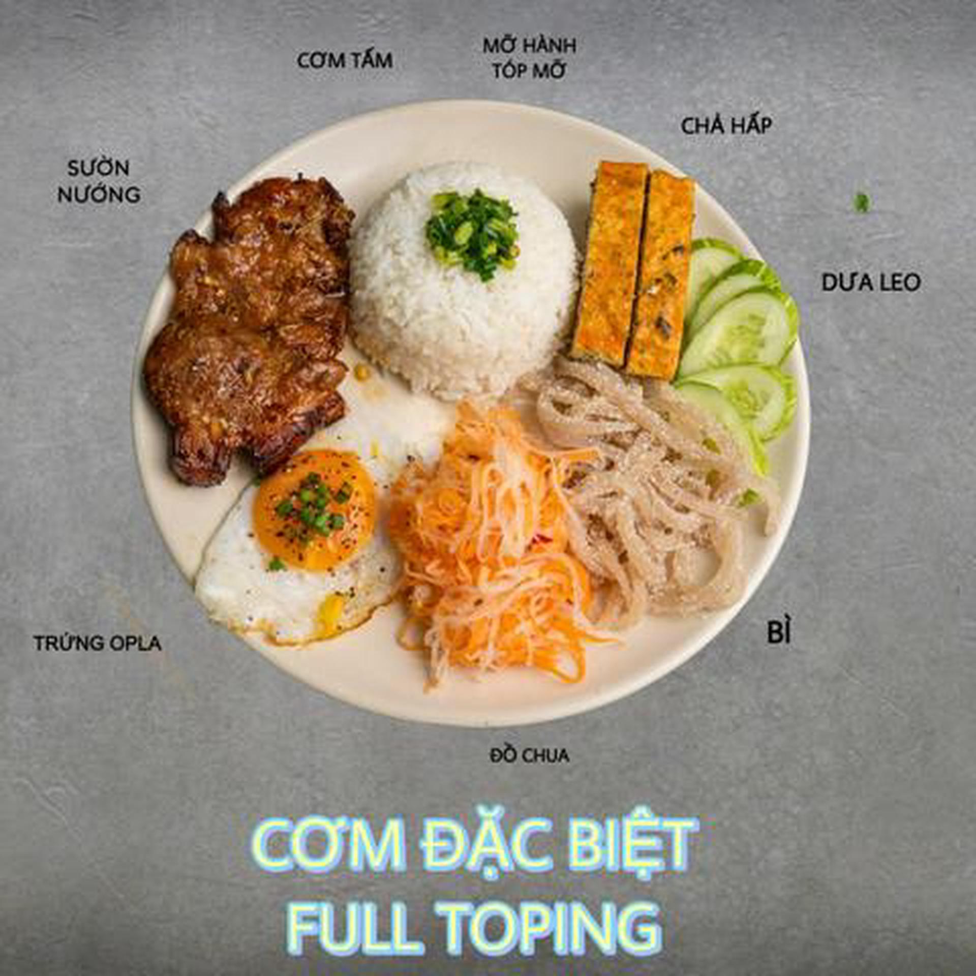 Hình ảnh Cơm Tấm Sườn + Bì + Chả Hấp + Trứng OPLA
