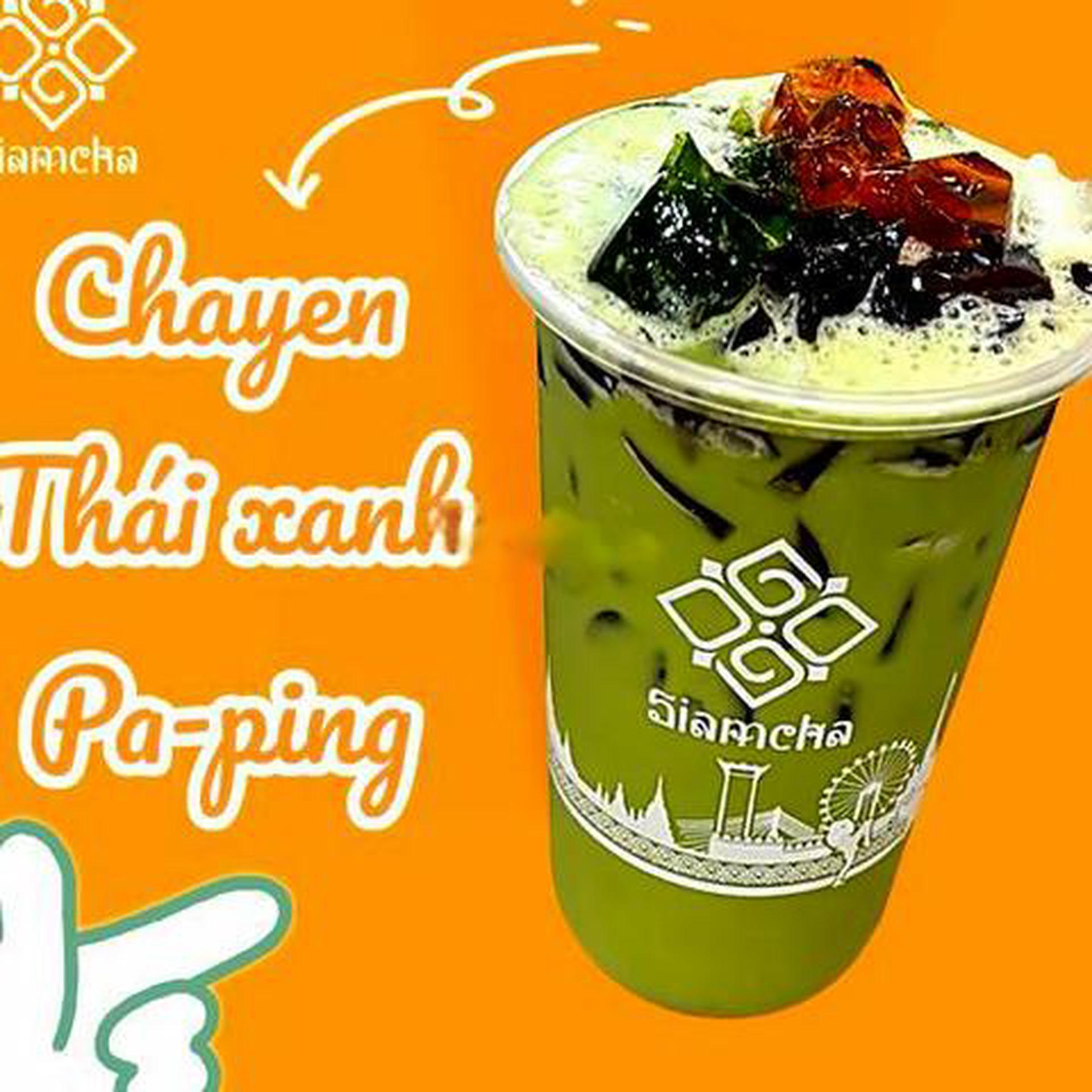 Hình ảnh Trà sữa Thái Xanh full Topping size M
