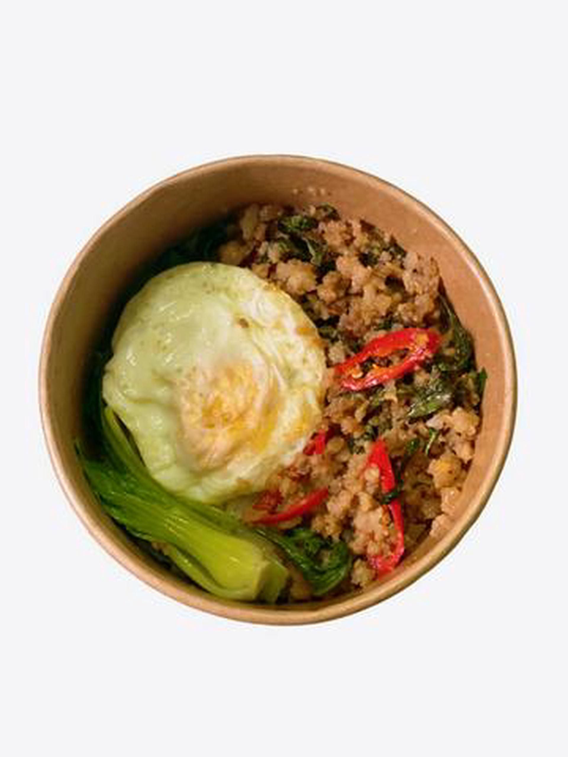 Hình ảnh Cơm Thịt Xào Húng Quế