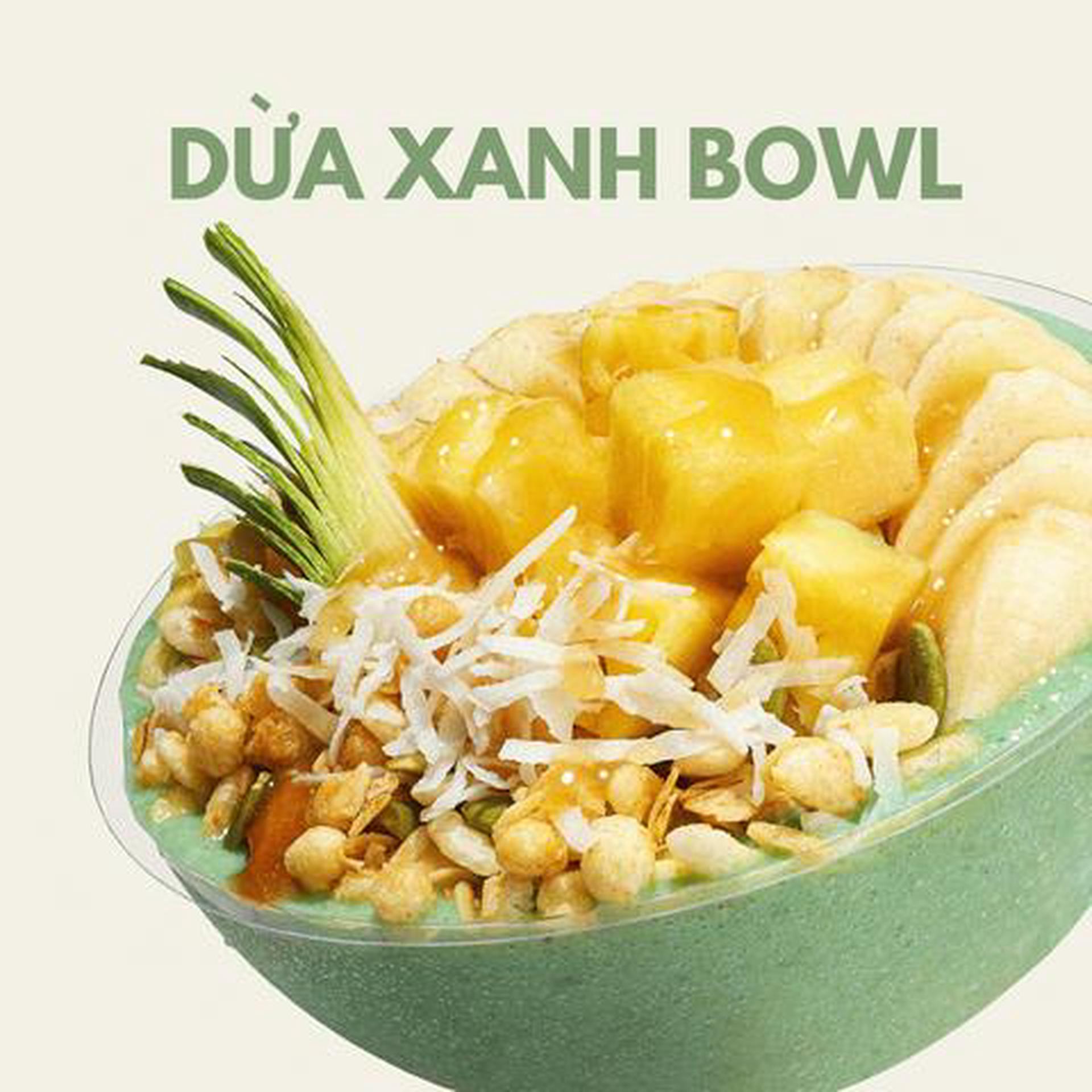Hình ảnh Dừa Xanh Bowl (Dừa, chuối, dứa, granola)
