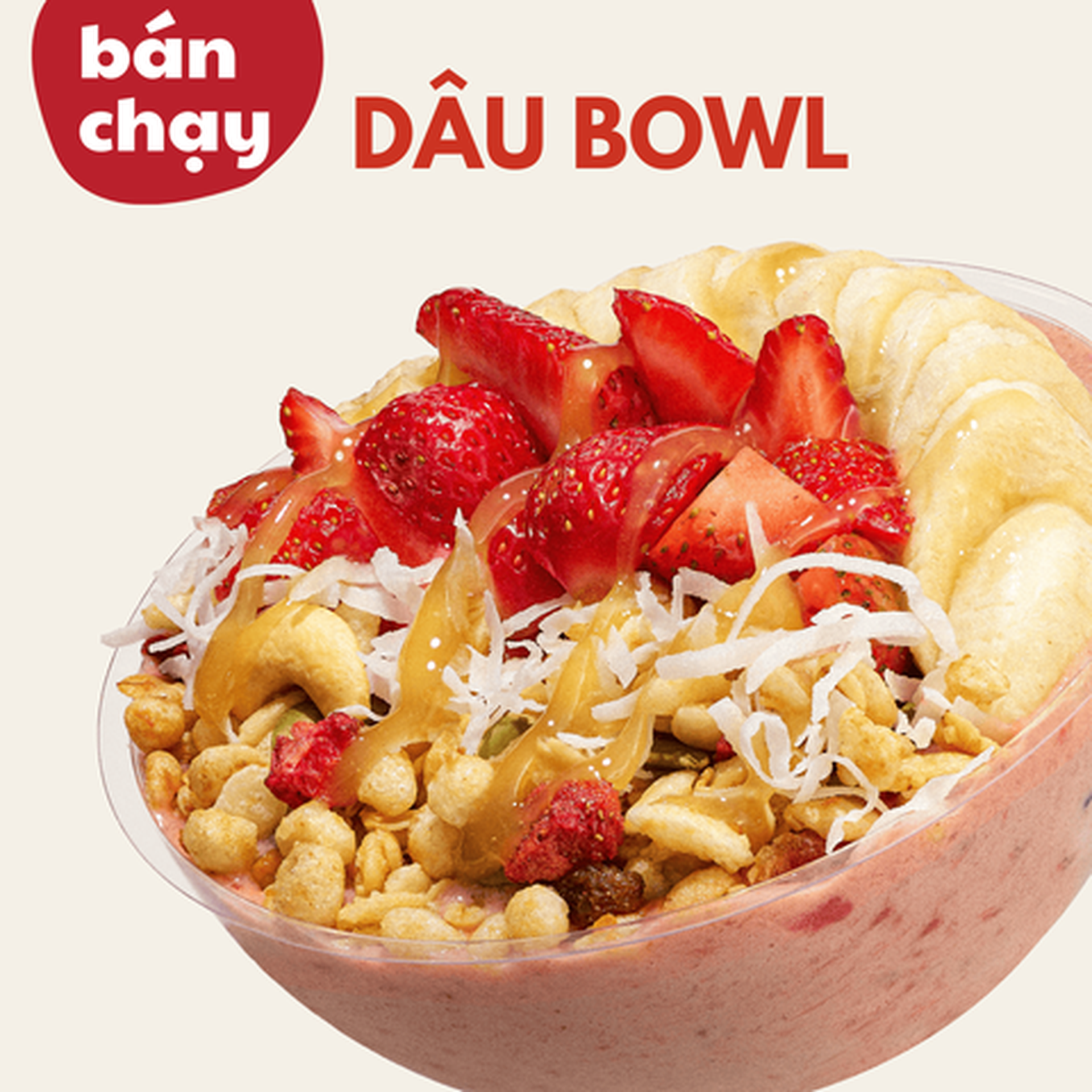Hình ảnh Dâu Bowl (Dâu tây, chuối, granola)