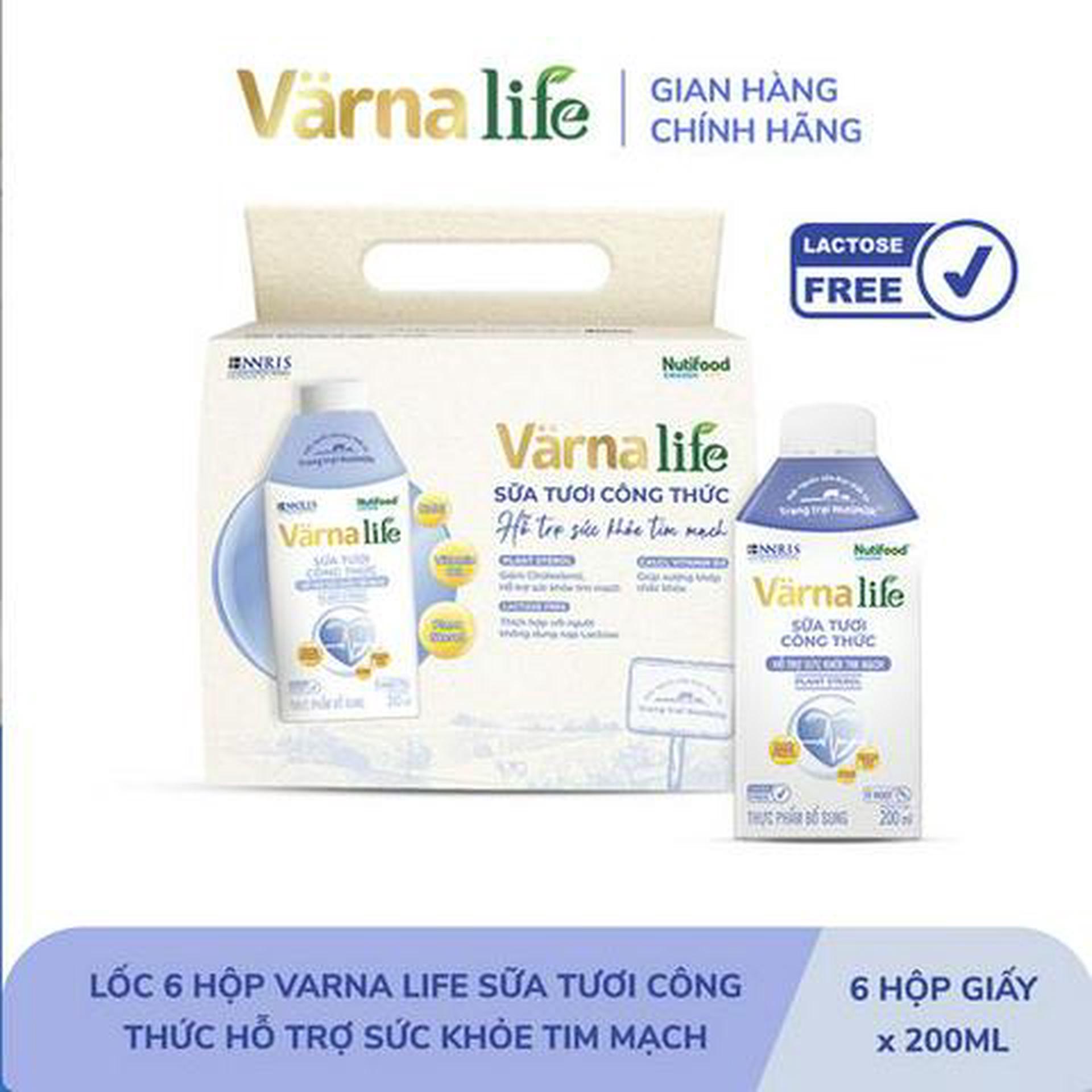 Hình ảnh Lốc 6 hộp thực phẩm bổ sung Varna Life sữa tươi công thức (Tím) 200ml