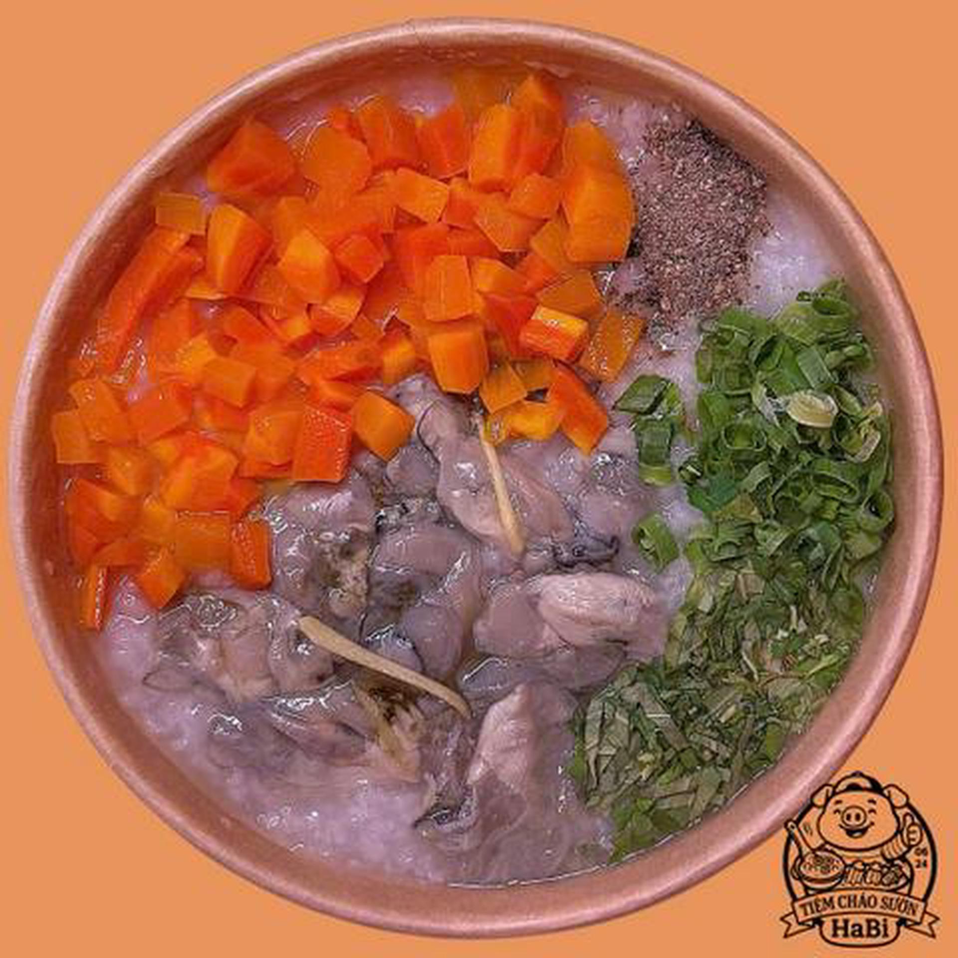 Hình ảnh Cháo hàu sữa, cà rốt