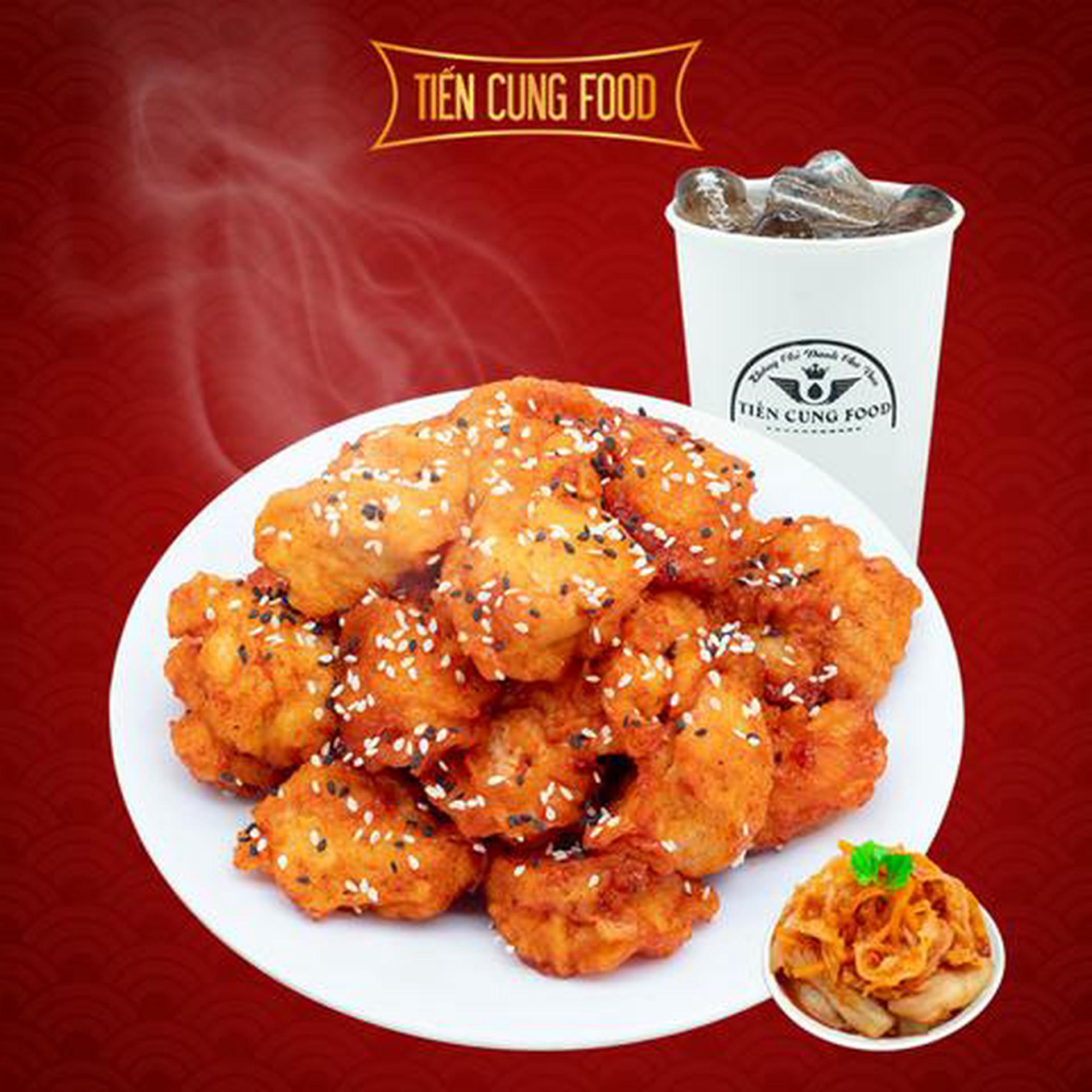 Hình ảnh Gà Rán Viên Rút Xương Vị Hàn Quốc To Tròn Sốt Cay + tặng 1 hũ Kim chi+ Tặng Pepsi