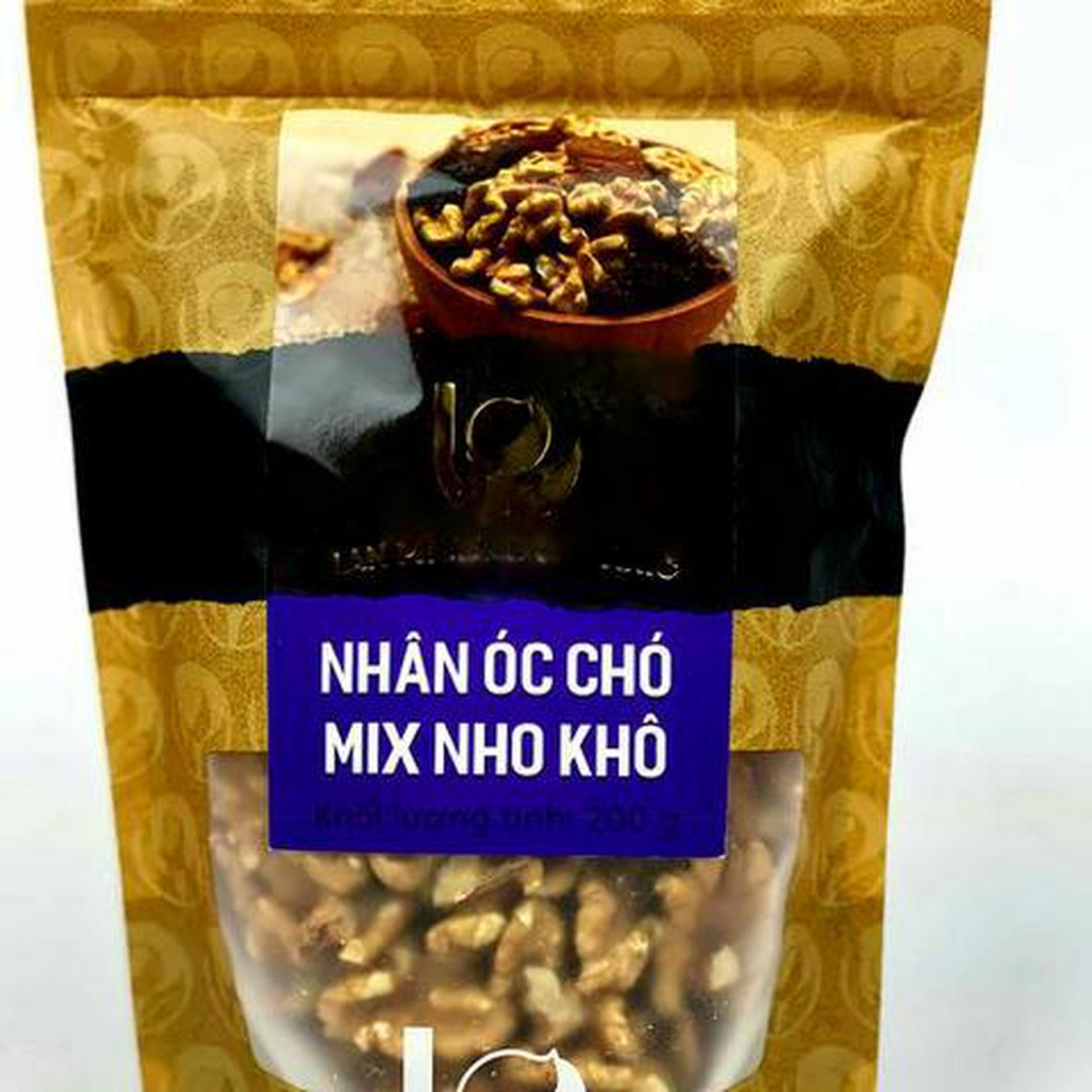 Hình ảnh Nhân óc chó mix nho khô LP Lan Phương Organic  200g