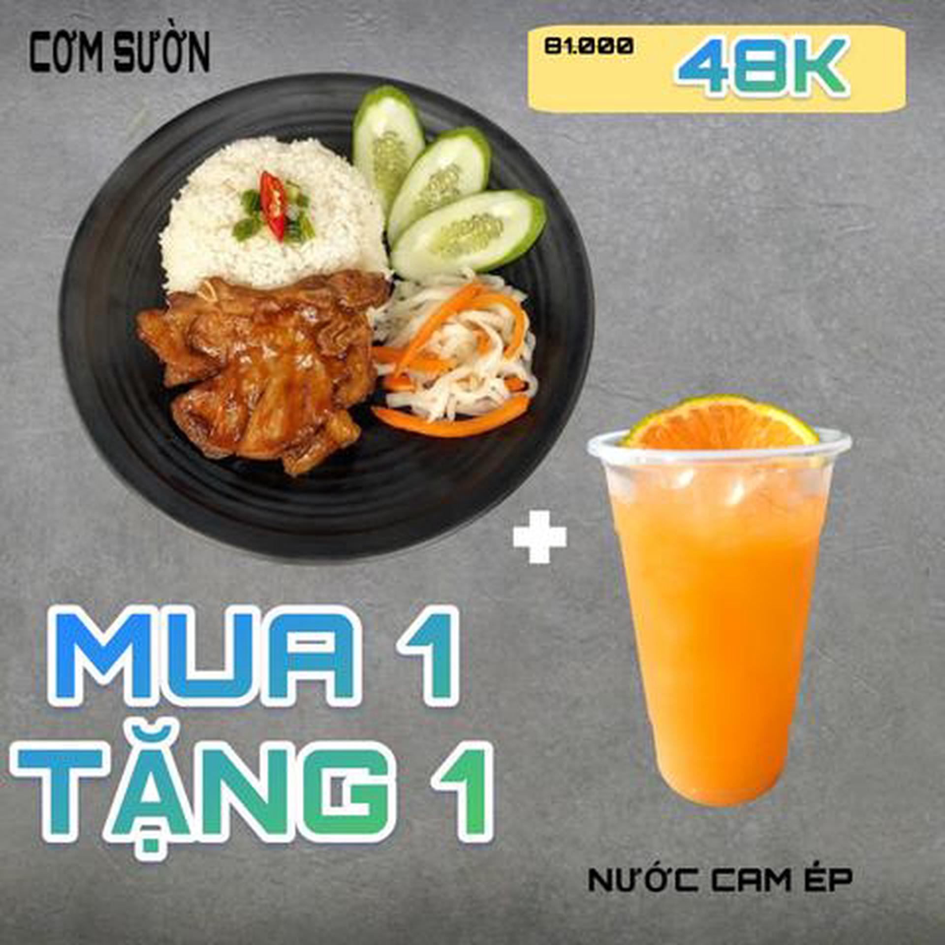 Hình ảnh [ MUA 1 TẶNG 1 ] Cơm Tấm Sườn Tặng Ly Cam Ép (M)