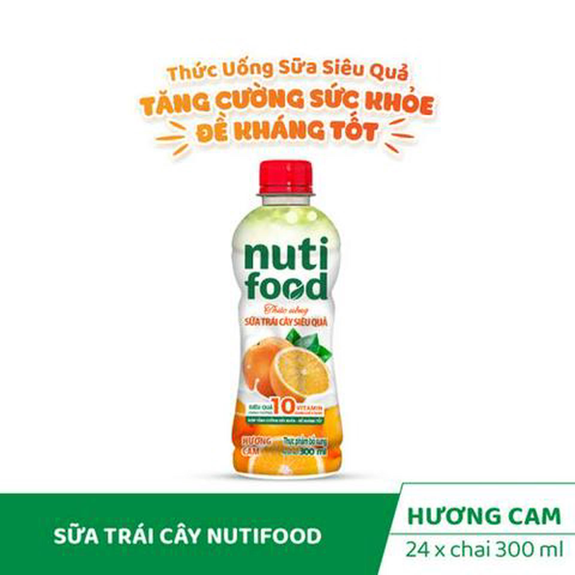 Hình ảnh Chai Thức Uống Sữa Siêu Quả Nutifood Hương Cam 300ml