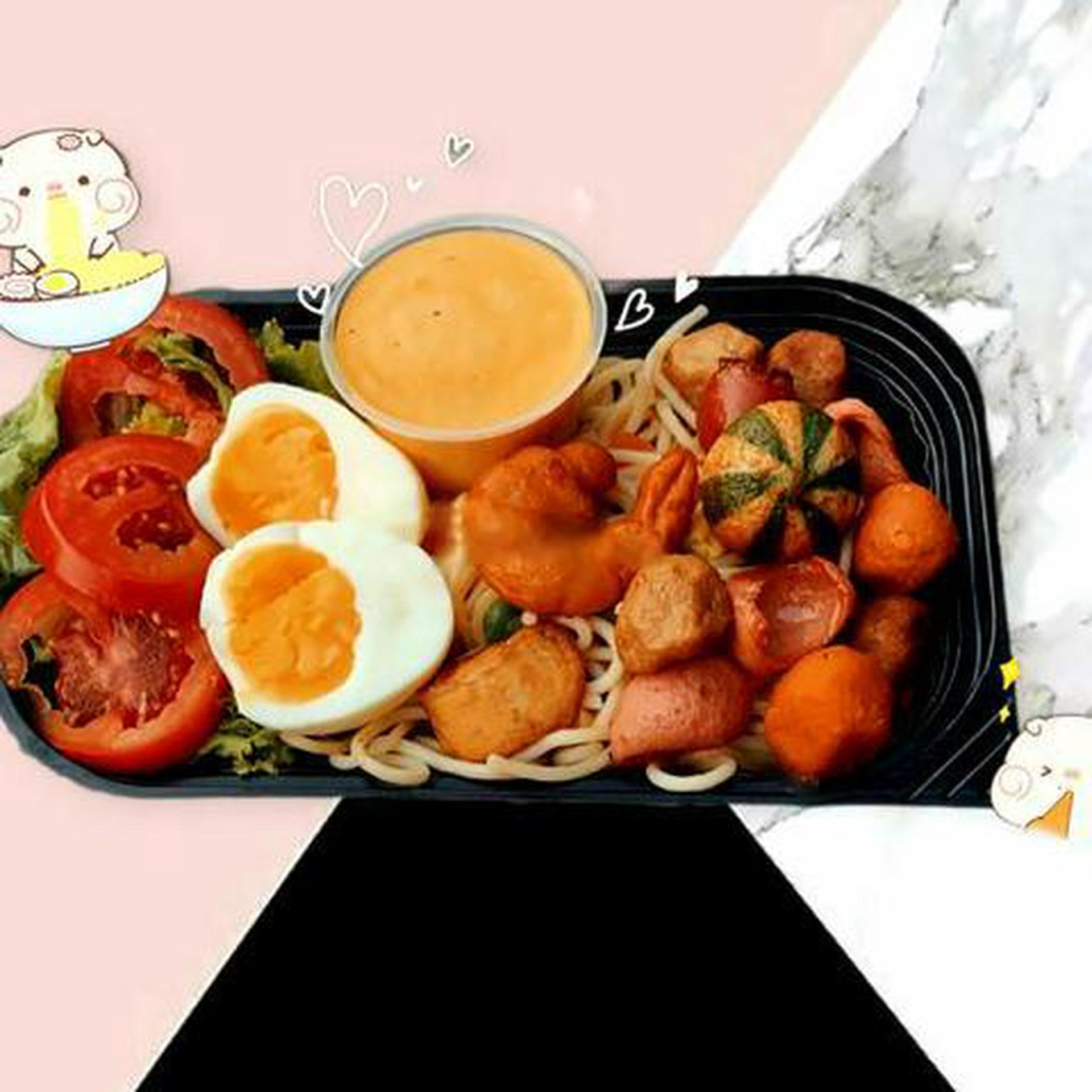 Hình ảnh Mì Ý thập cẩm sốt trứng muối - trứng lòng đào