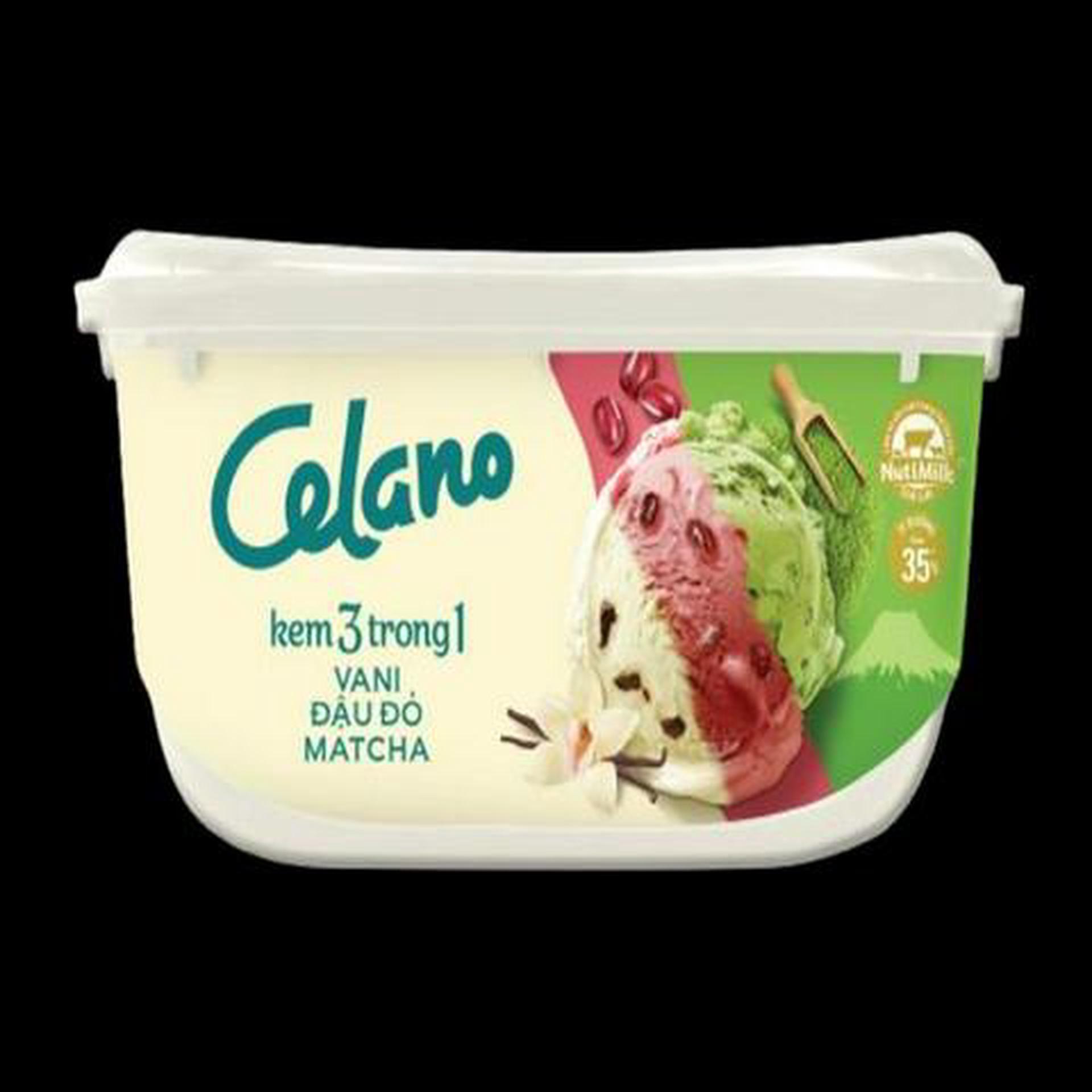 Hình ảnh Kem Hộp Celano. Matcha Đậu Đỏ Vani 860Ml(500G)X6