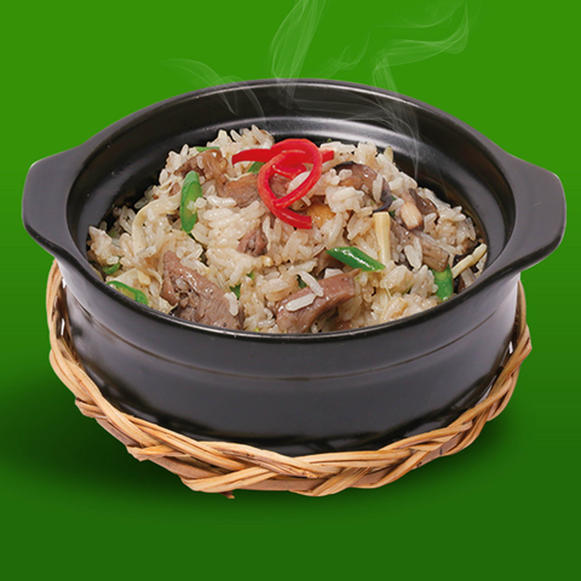 Hình ảnh Cơm tay cầm gà nấm