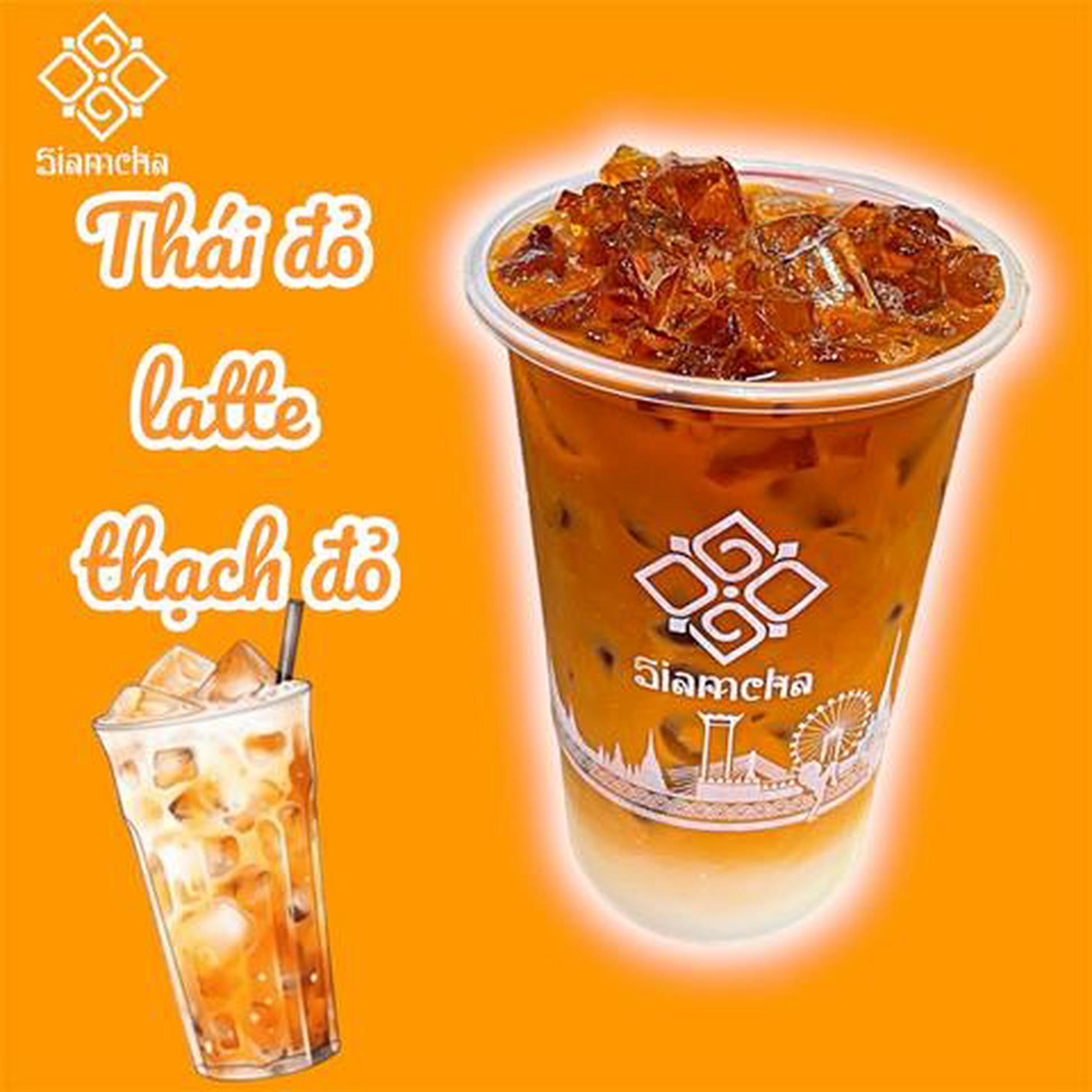 Hình ảnh Thái Đỏ Latte Trân Châu Đen