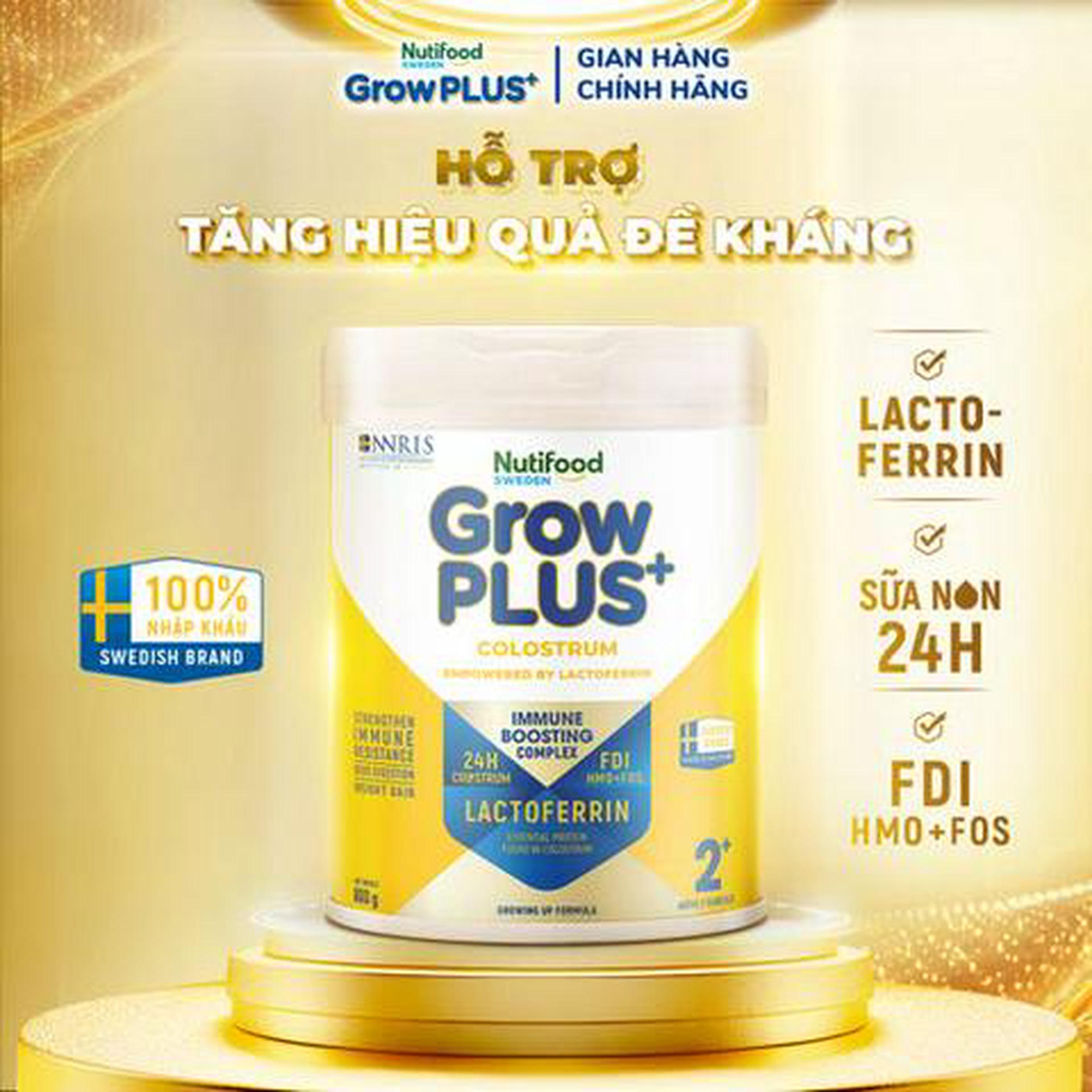 Hình ảnh Lon Sữa Bột Nutifood Growplus+ Colostrum Lactoferrin 2+ 800G