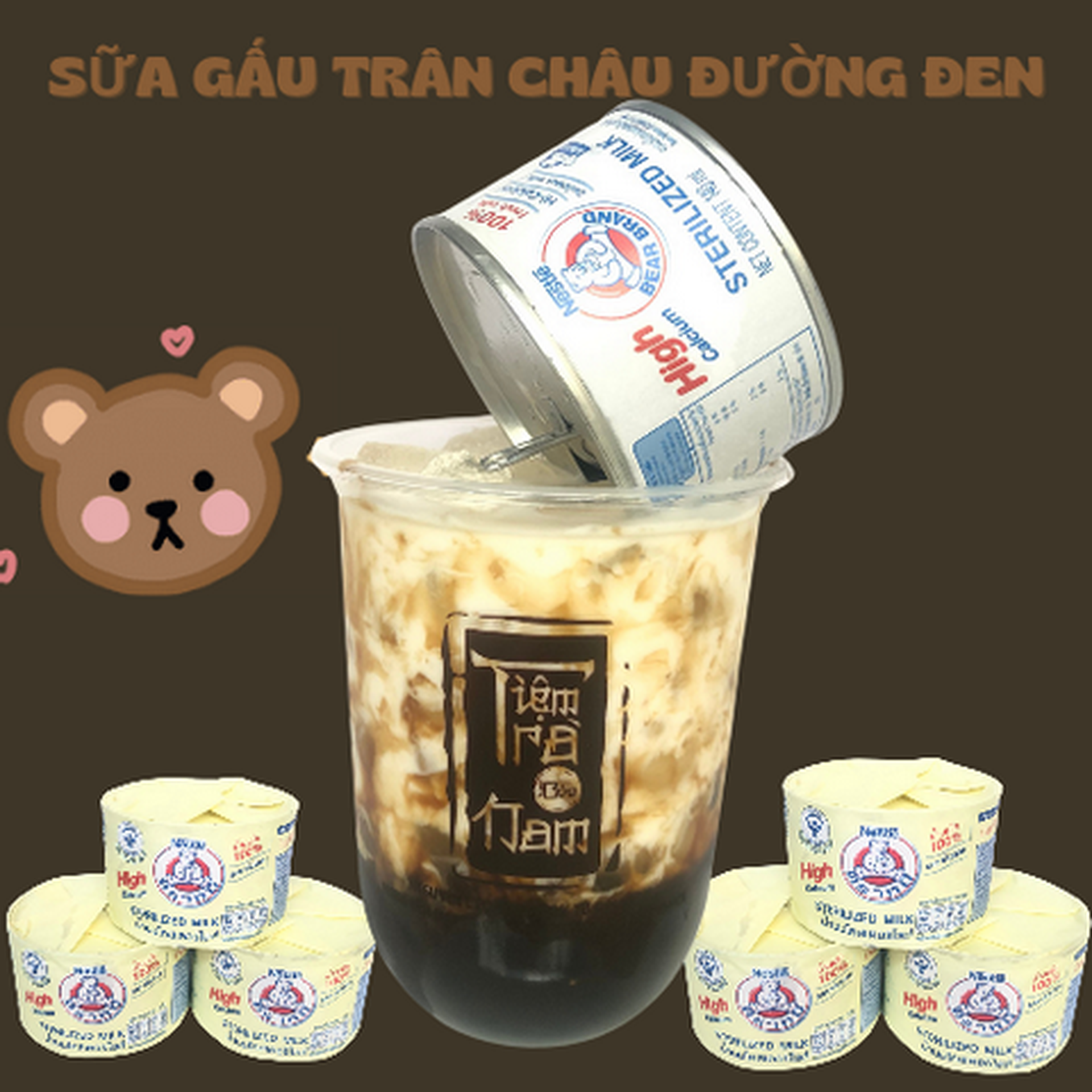 Hình ảnh SỮA GẤU TRÂN CHÂU ĐƯỜNG ĐEN