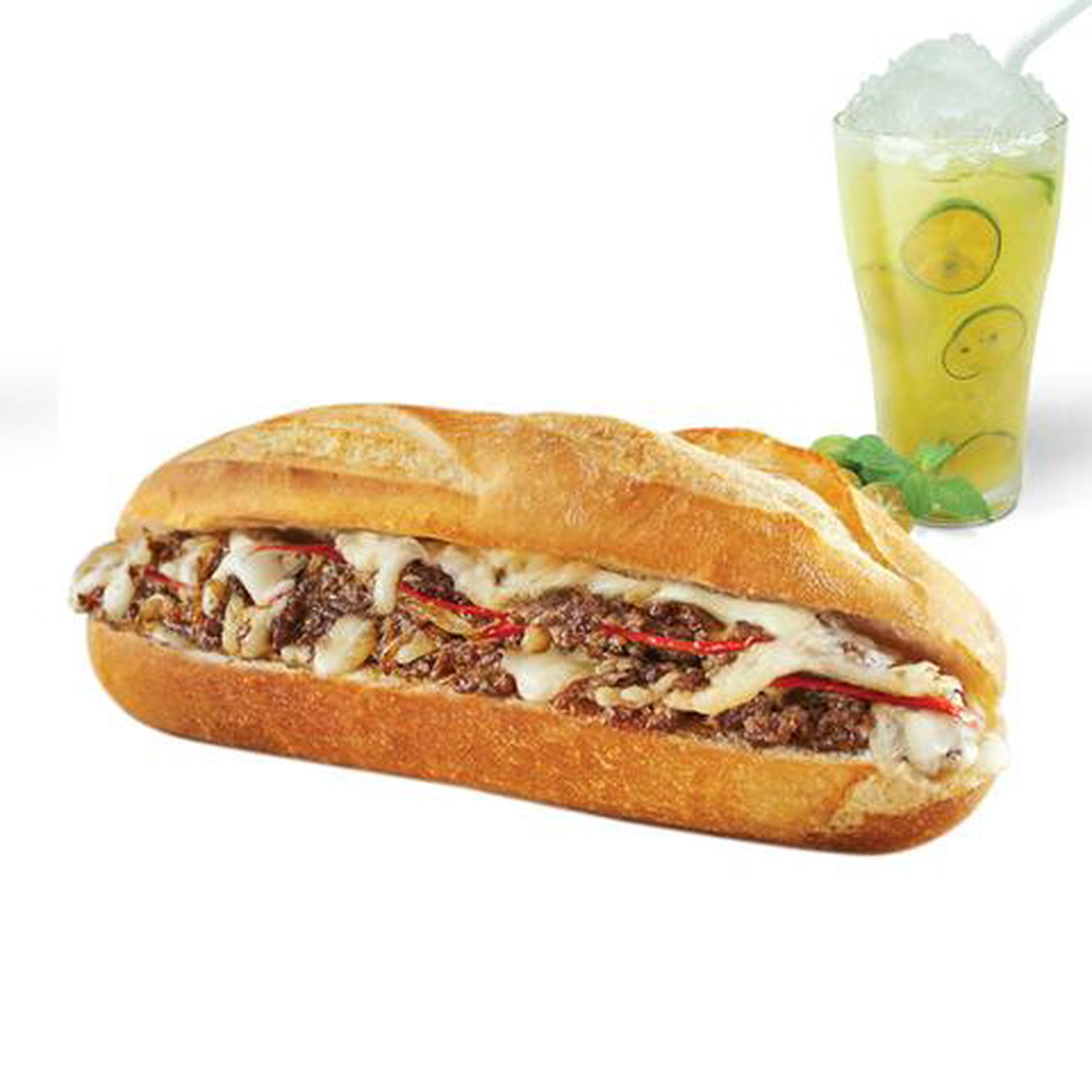 Hình ảnh Bánh Mì Bò Phô Mai & Thức uống