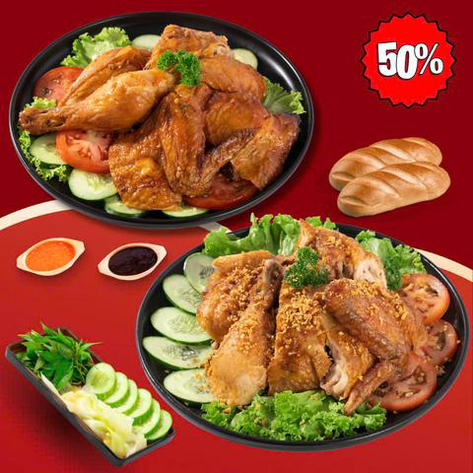 Hình ảnh Combo Gà Địa Trung Hải và Mắm nhĩ tỏi phi