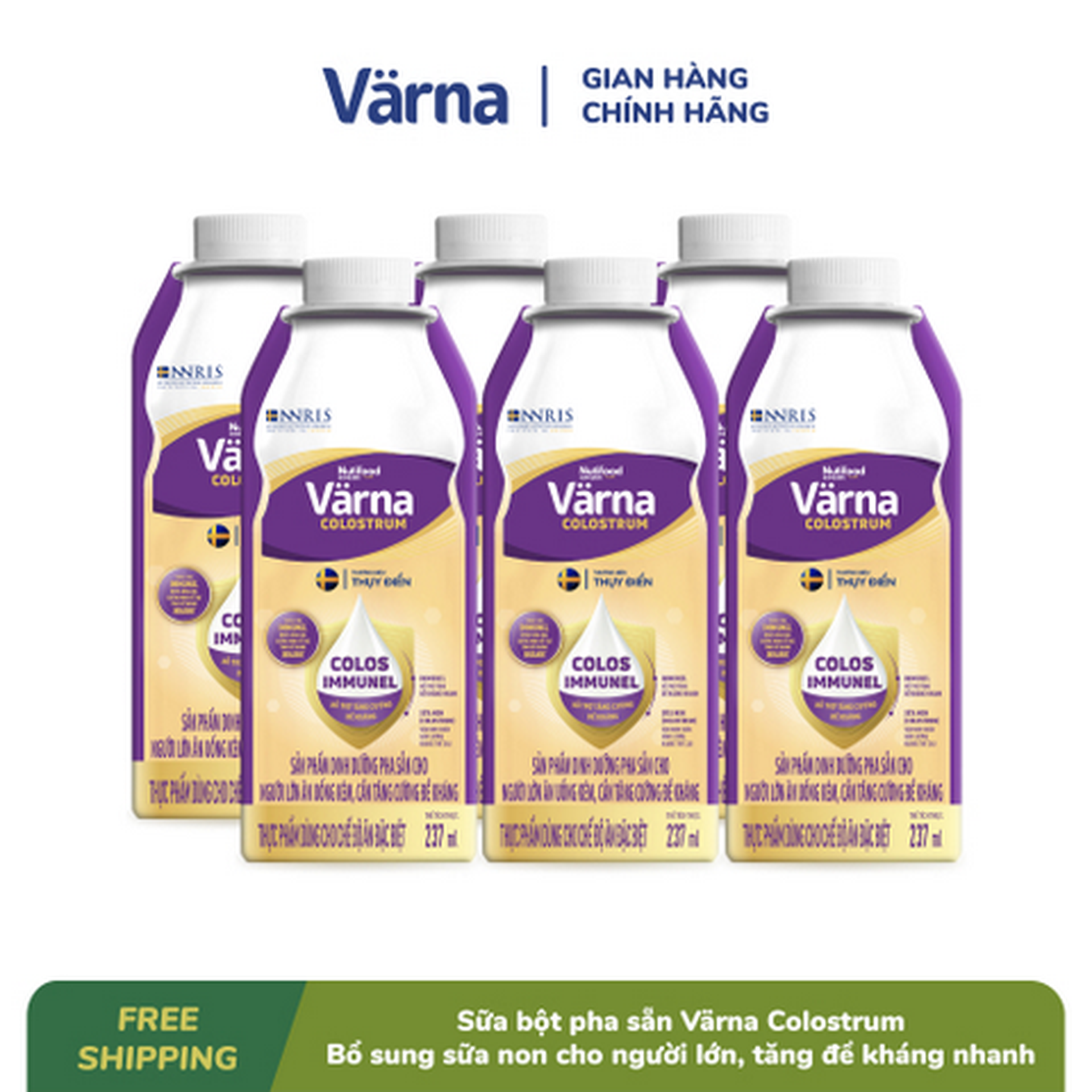 Hình ảnh Lốc 6 hộp sữa bột pha sẵn Varna Colostrum 237ml tăng đề kháng nhanh