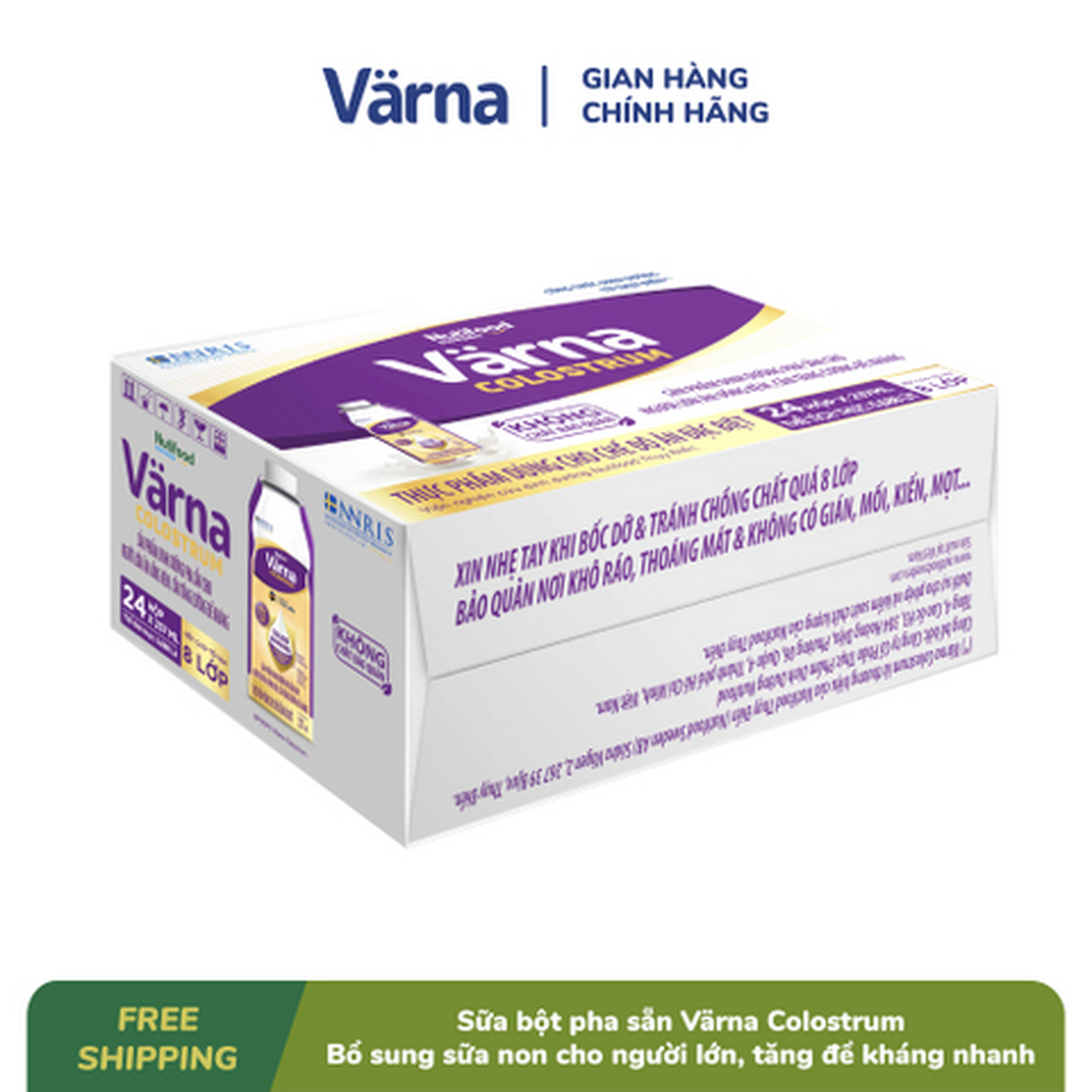 Hình ảnh Thùng 24 hộp sữa bột pha sẵn Varna Colostrum 237ml tăng đề kháng nhanh
