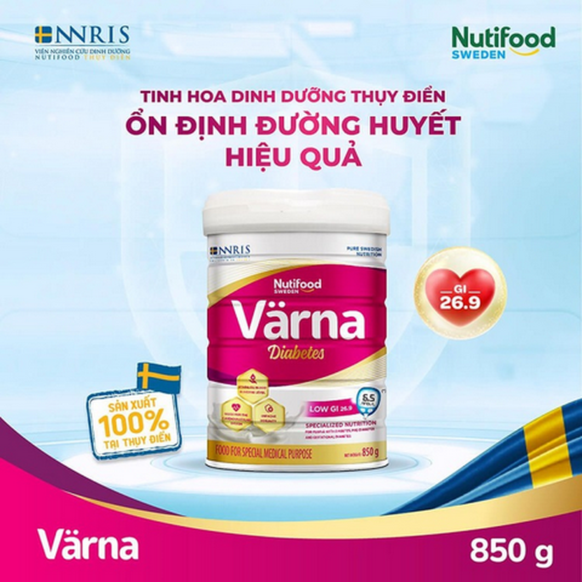 Hình ảnh Sữa bột Varna Diabetes lon 850g