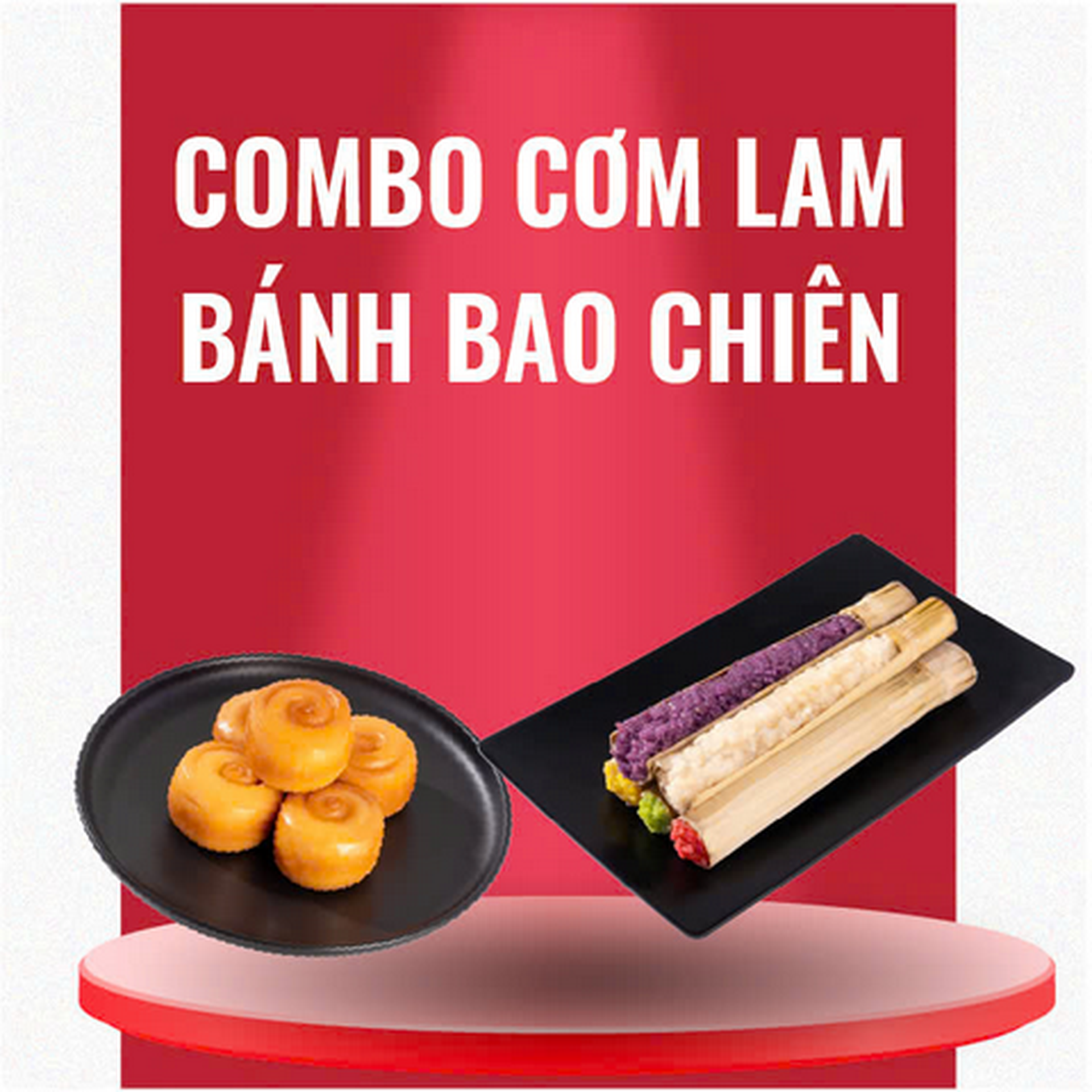 Hình ảnh Combo Cơm Lam + Bánh bao chiên (2 cái)