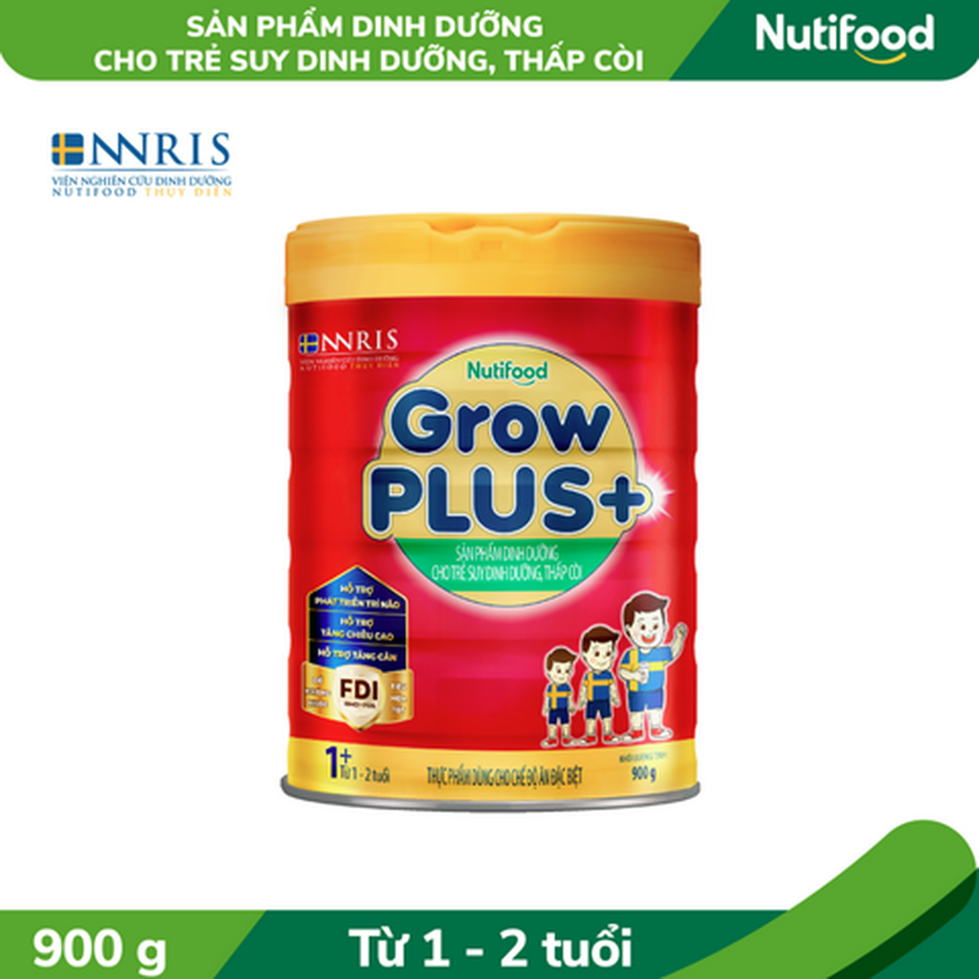 Hình ảnh Sữa bột Nutifood Growplus+ suy dinh dưỡng 1-2 tuổi lon 900g