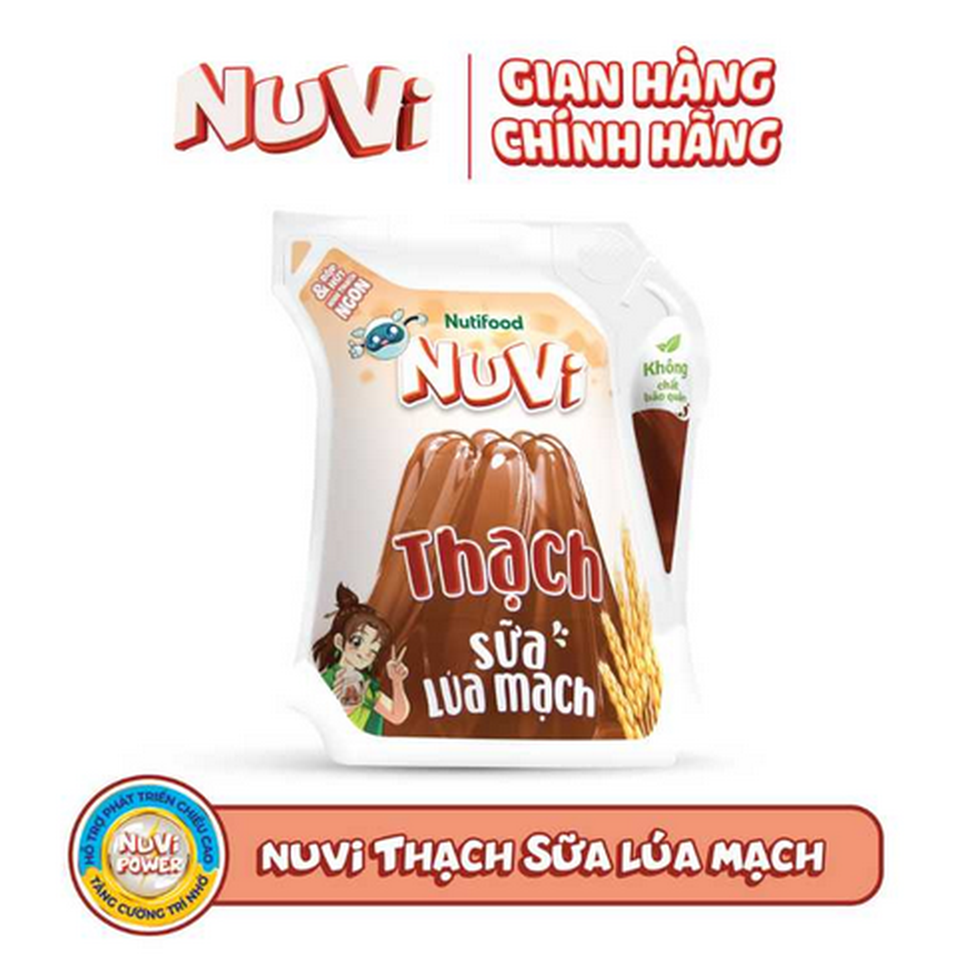 Hình ảnh Túi thạch sữa lúa mạch Nuvi 110ml