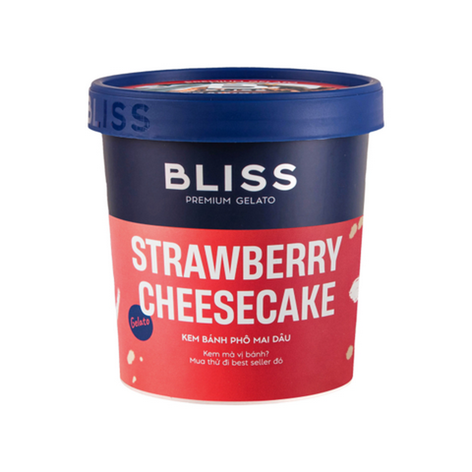 Hình ảnh Kem Bánh Phô Mai Dâu 473ml Bliss Premium Gelato