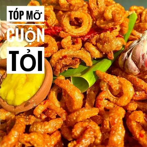 Hình ảnh Tóp Mỡ Cuộn Mắm Tỏi Nhà Làm 200g