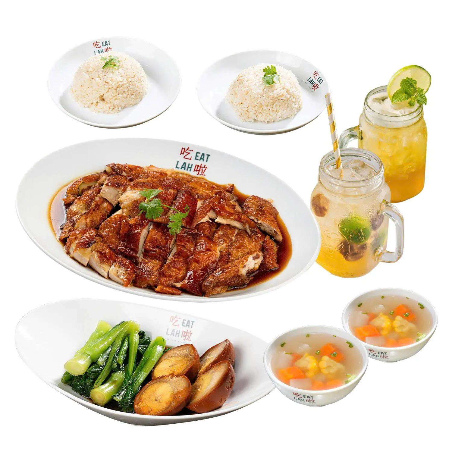 Hình ảnh Combo roasted chicken rice - 两人套餐 - combo cơm gà quay