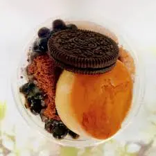 Hình ảnh Milo Dầm Trân Châu Đen, Bánh Oreo, Bánh Flan Sữa Tươi